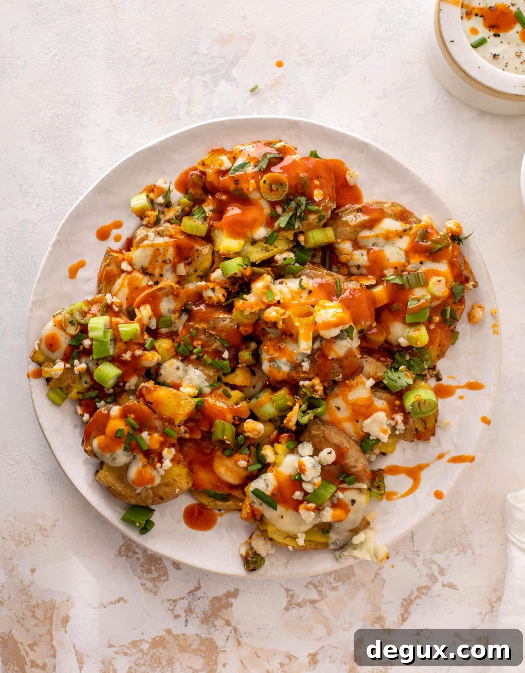 Crispy Buffalo Chicken Smashed Potatoes Recipe 9 crispy buffalo wing smashed potatoes