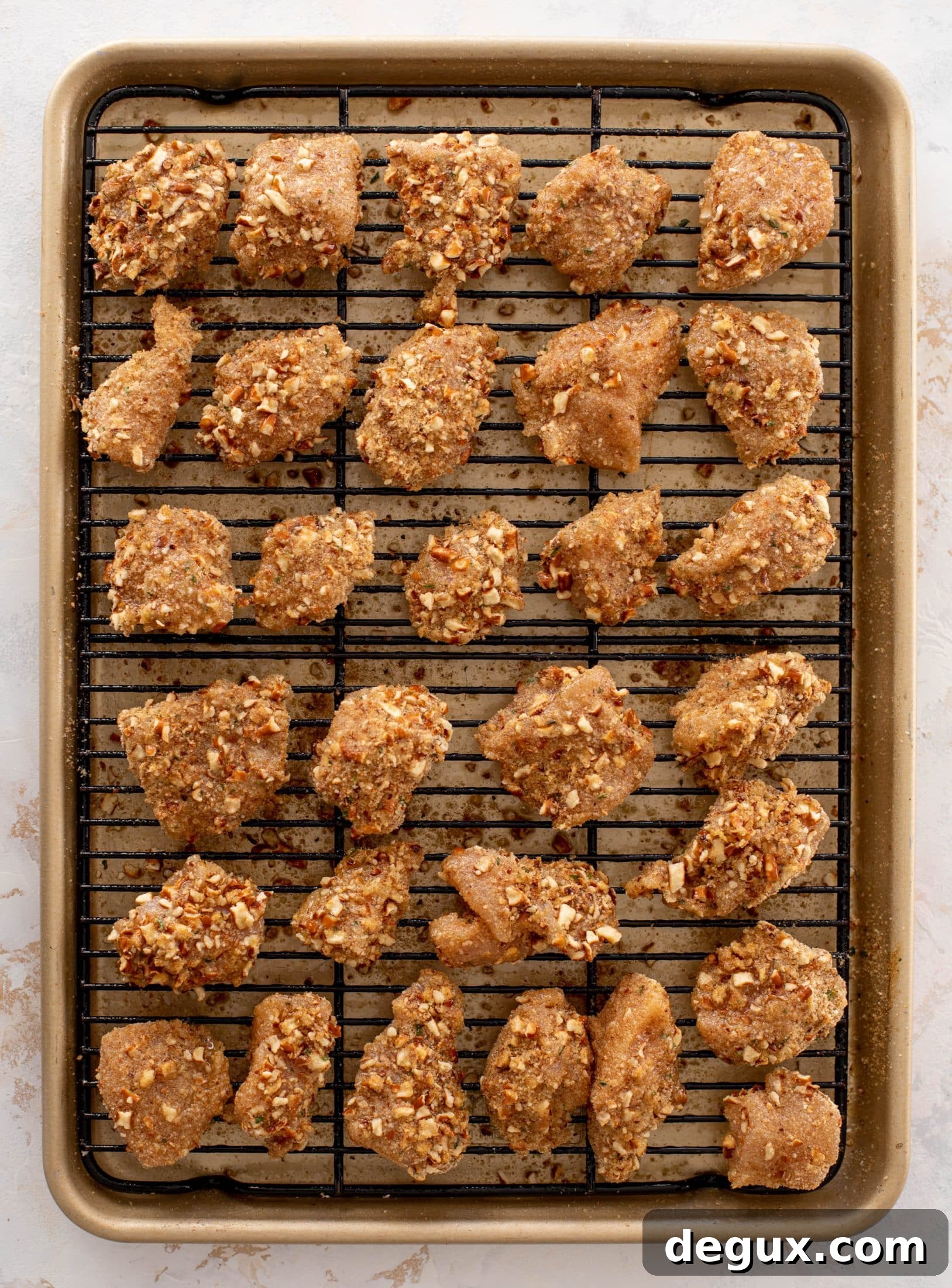 pretzel crusted buffalo chicken bites