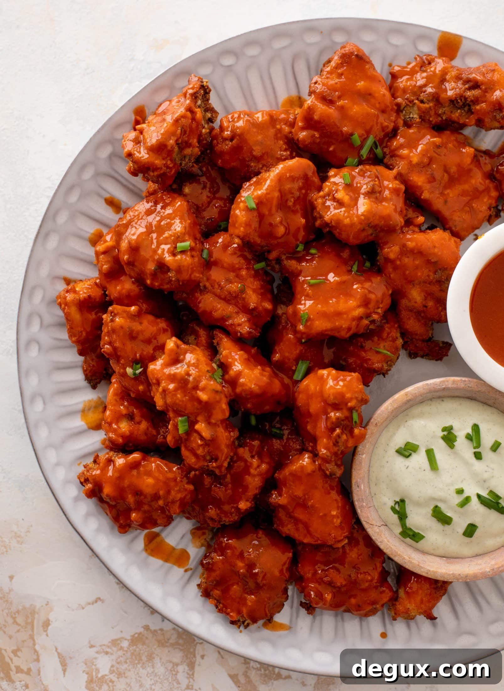 pretzel crusted buffalo chicken bites