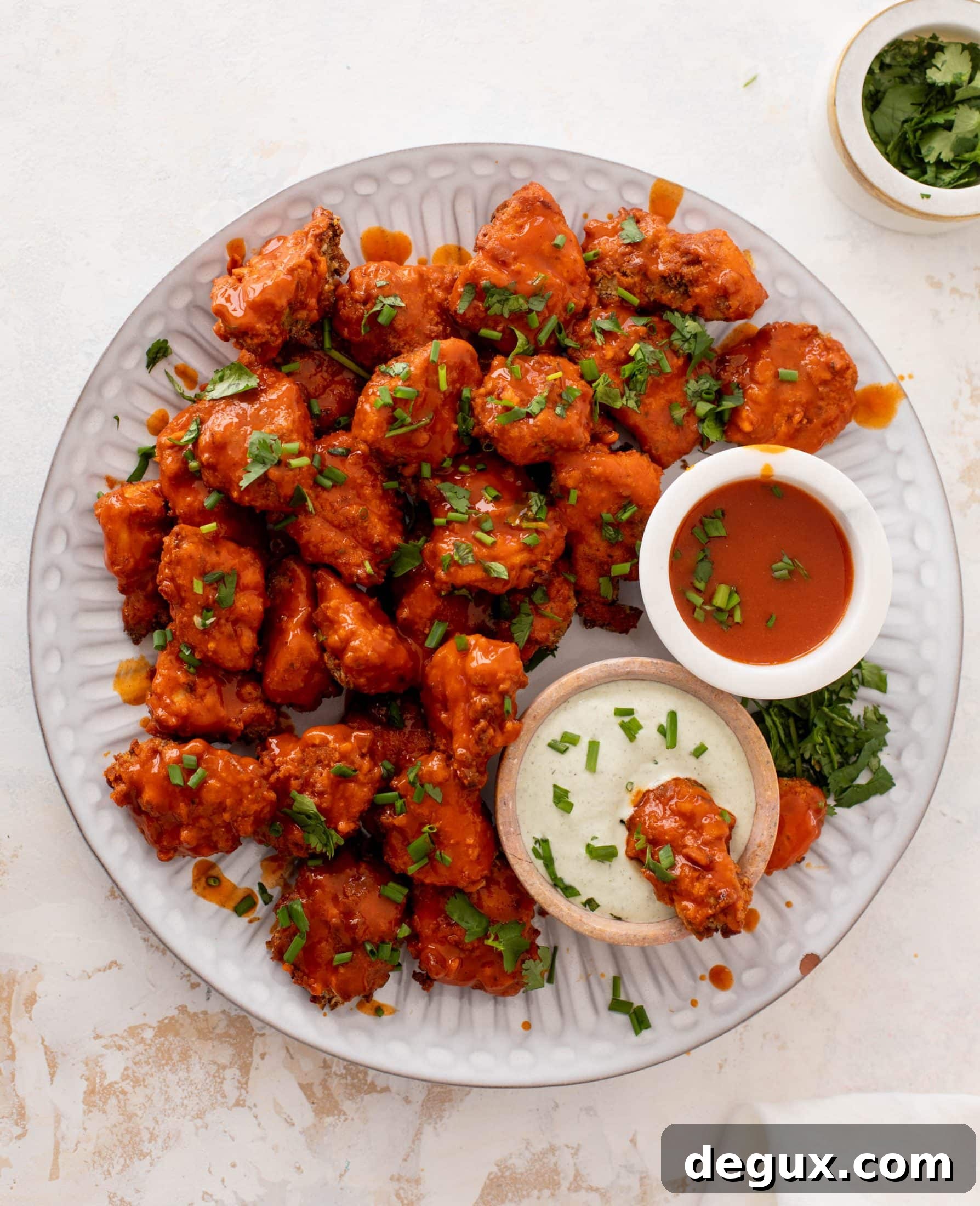 pretzel crusted buffalo chicken bites