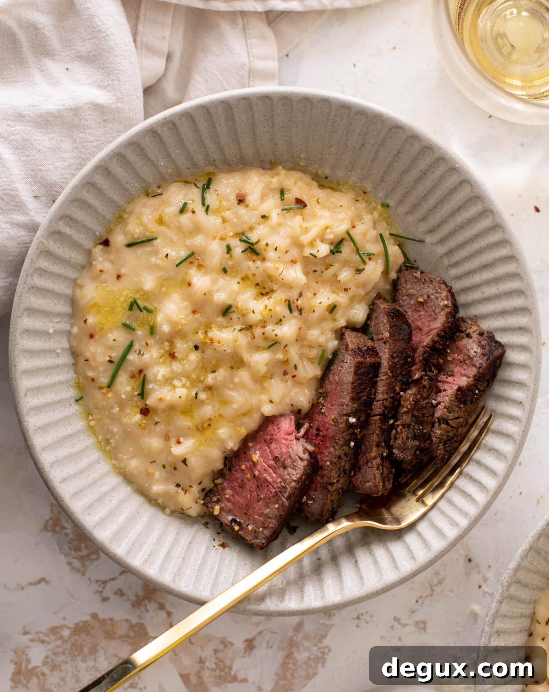 mascarpone risotto with seared filet mignon