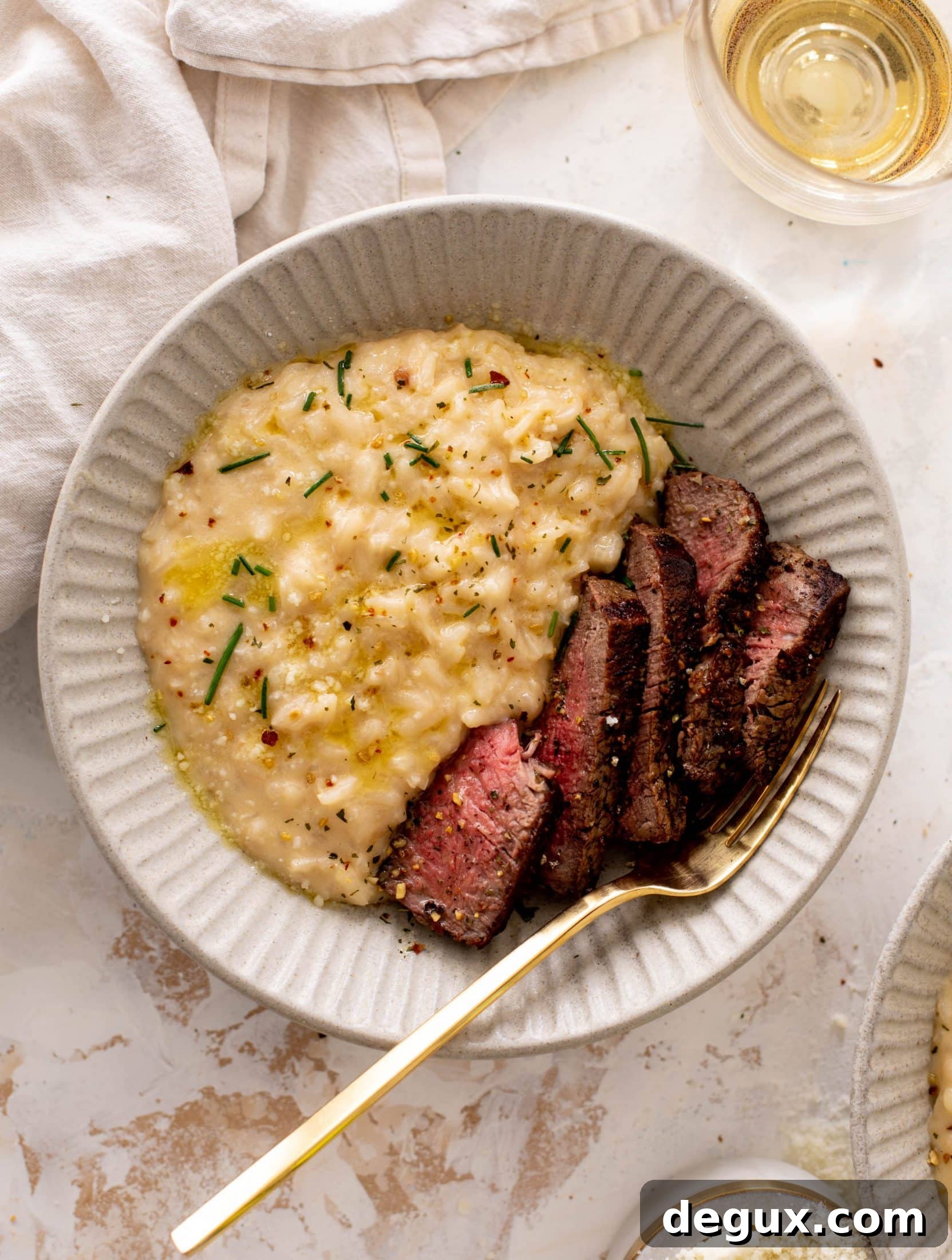 mascarpone risotto with seared filet mignon