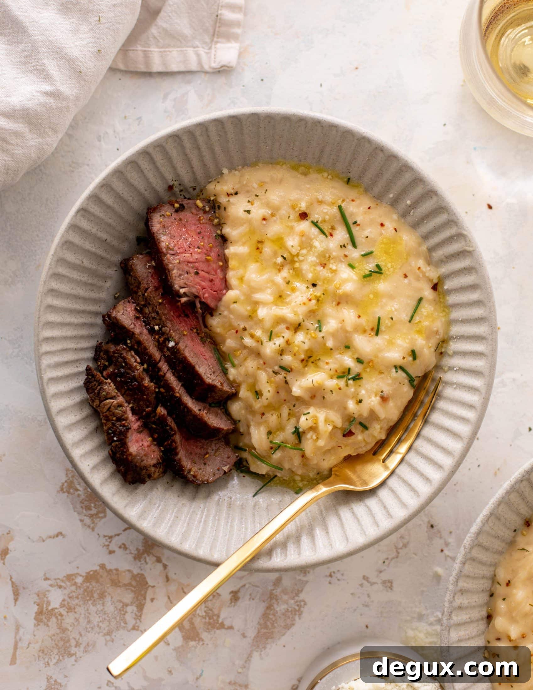 mascarpone risotto with seared filet mignon