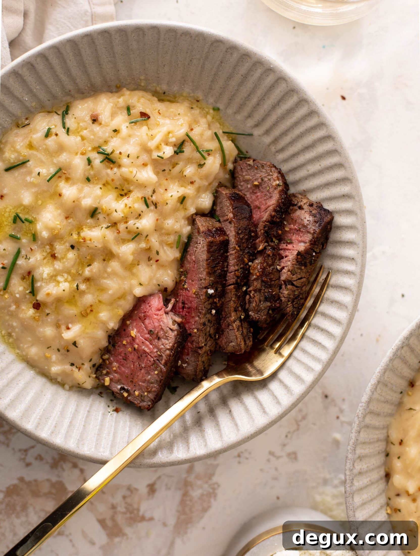 mascarpone risotto with seared filet mignon