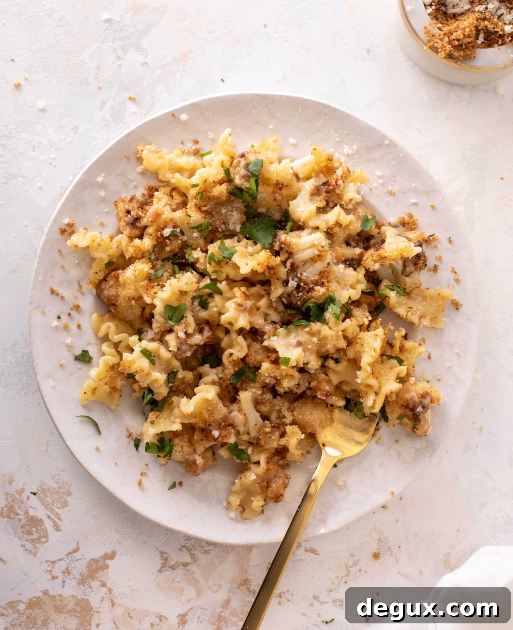 toasted cauliflower buttered noodles