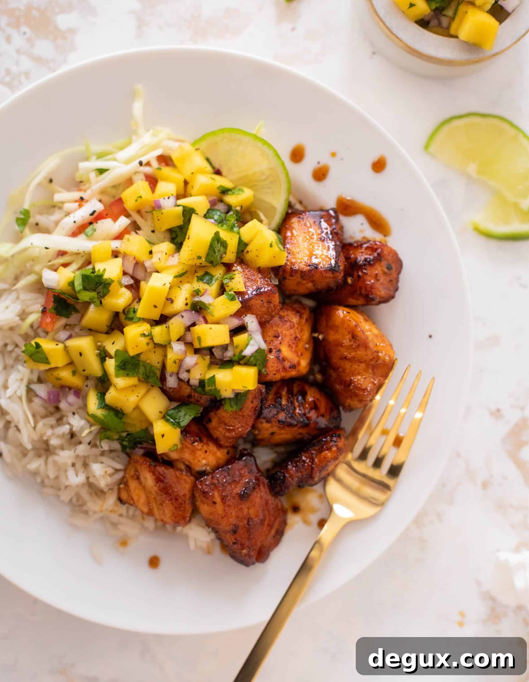 maple chipotle salmon bites