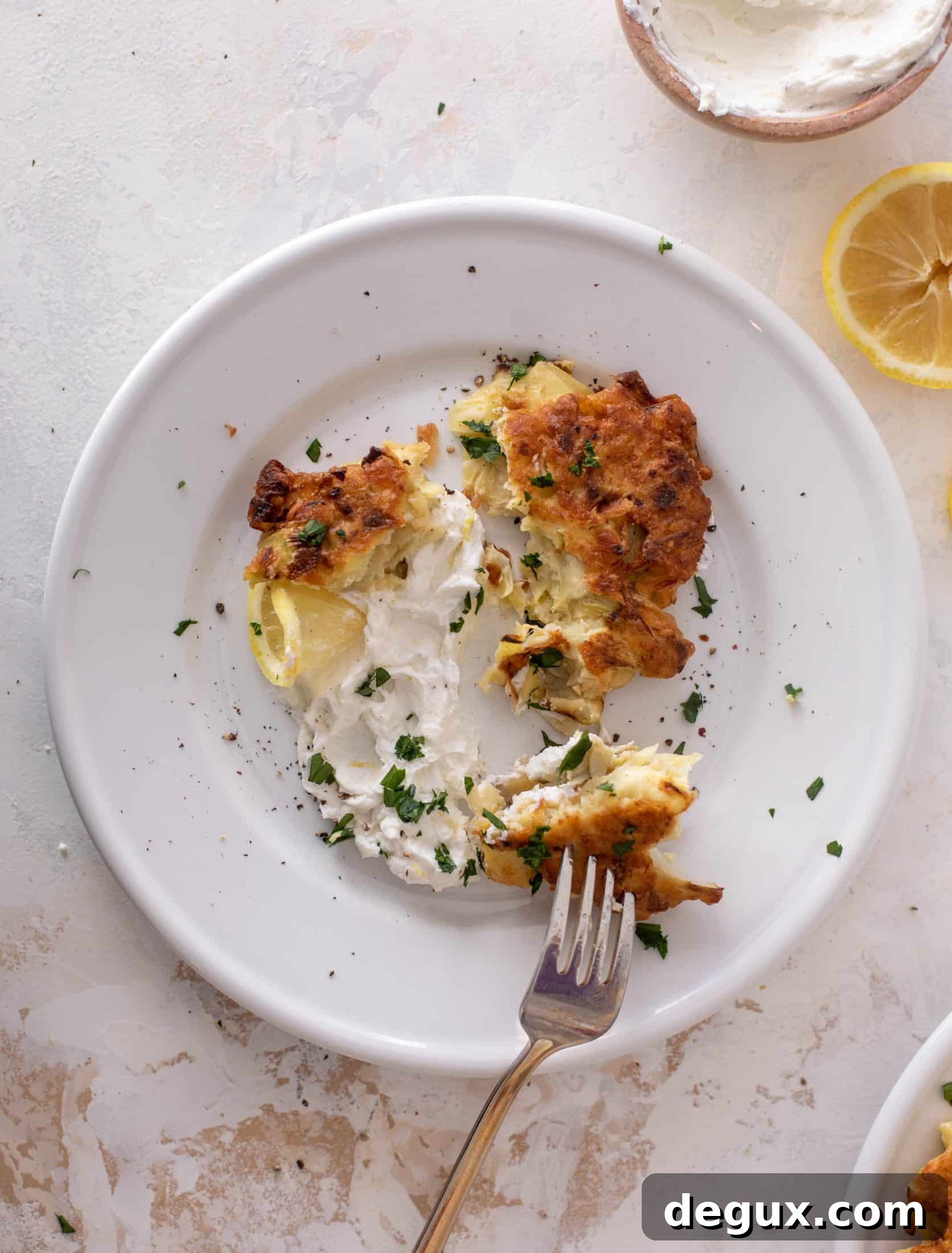 artichoke fritters with whipped goat cheese