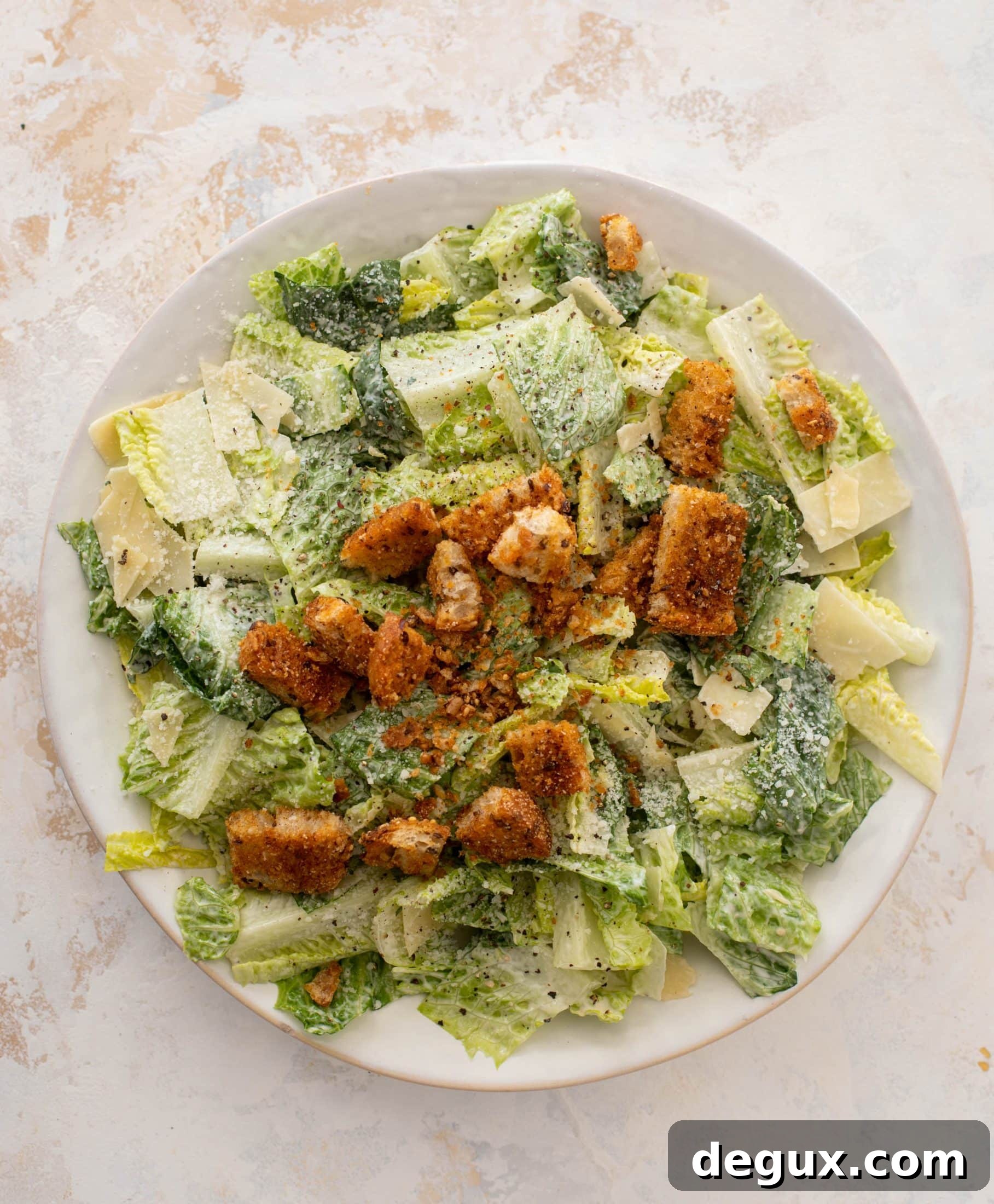 crab cake caesar with old bay croutons