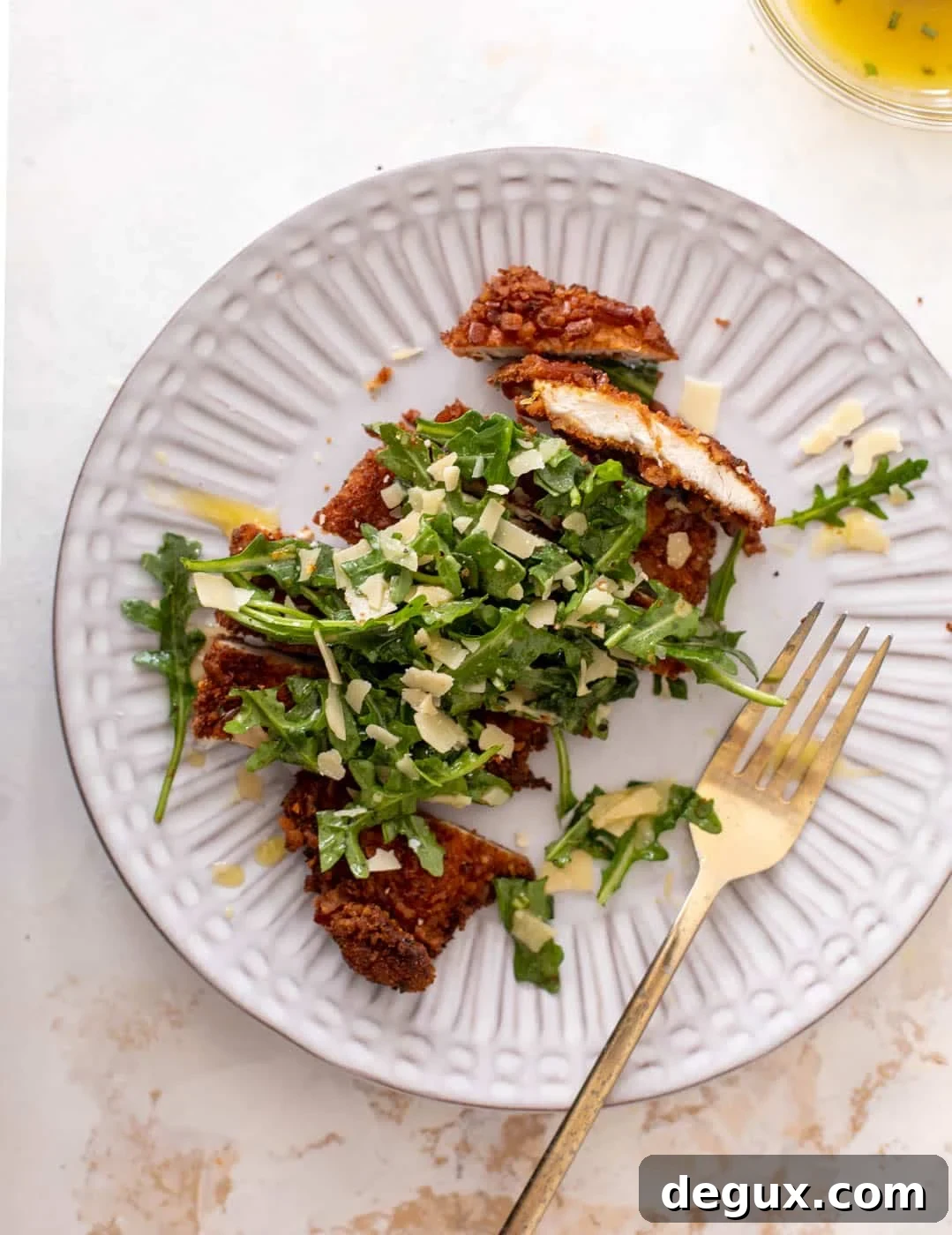 Pretzel-Crusted Chicken with Honey Mustard Arugula Salad 2 pretzel crusted chicken with honey mustard arugula