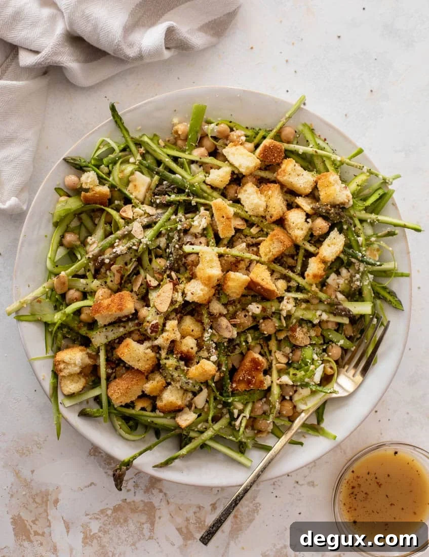 shaved asparagus salad with honey mustard vinaigrette
