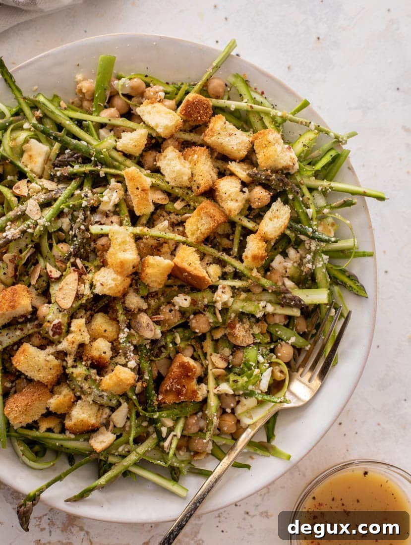 shaved asparagus salad with honey mustard vinaigrette