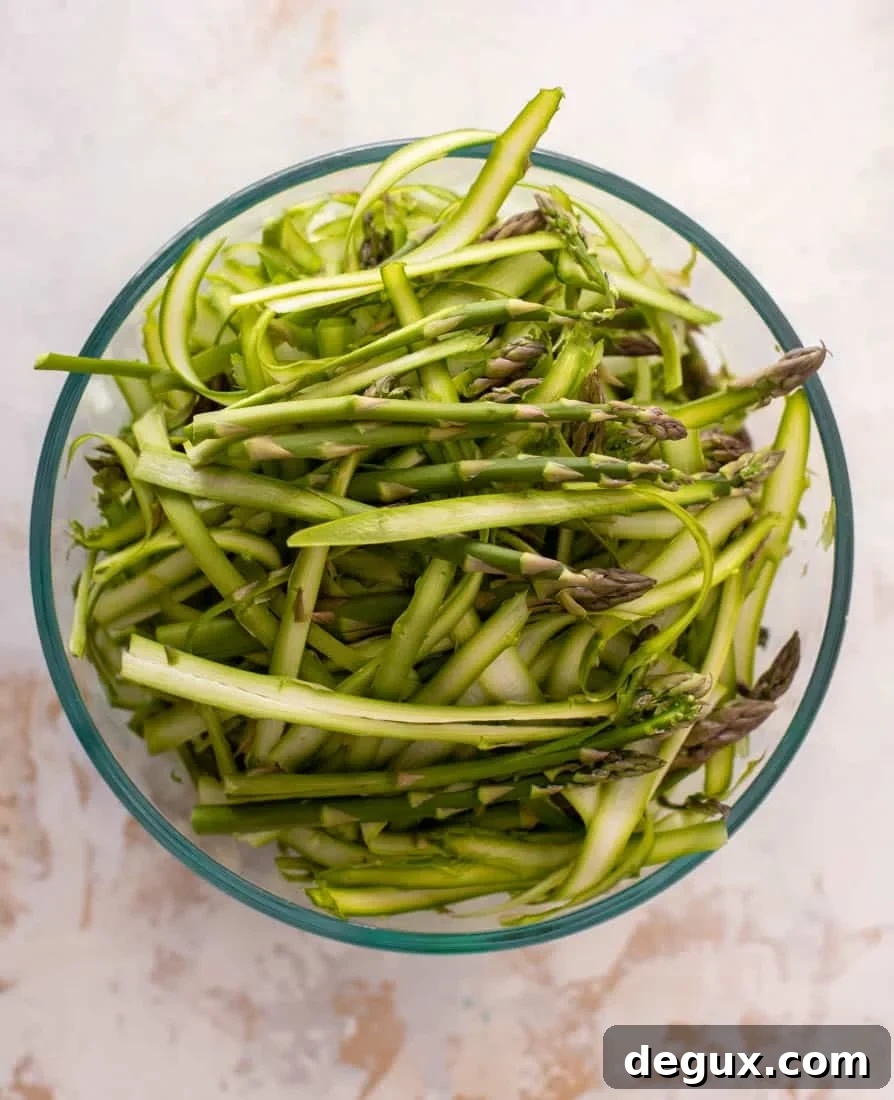 shaved asparagus salad with honey mustard vinaigrette