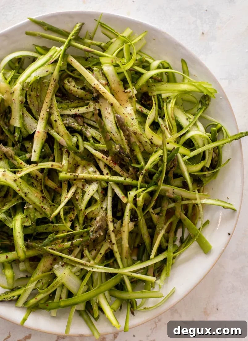 shaved asparagus salad with honey mustard vinaigrette