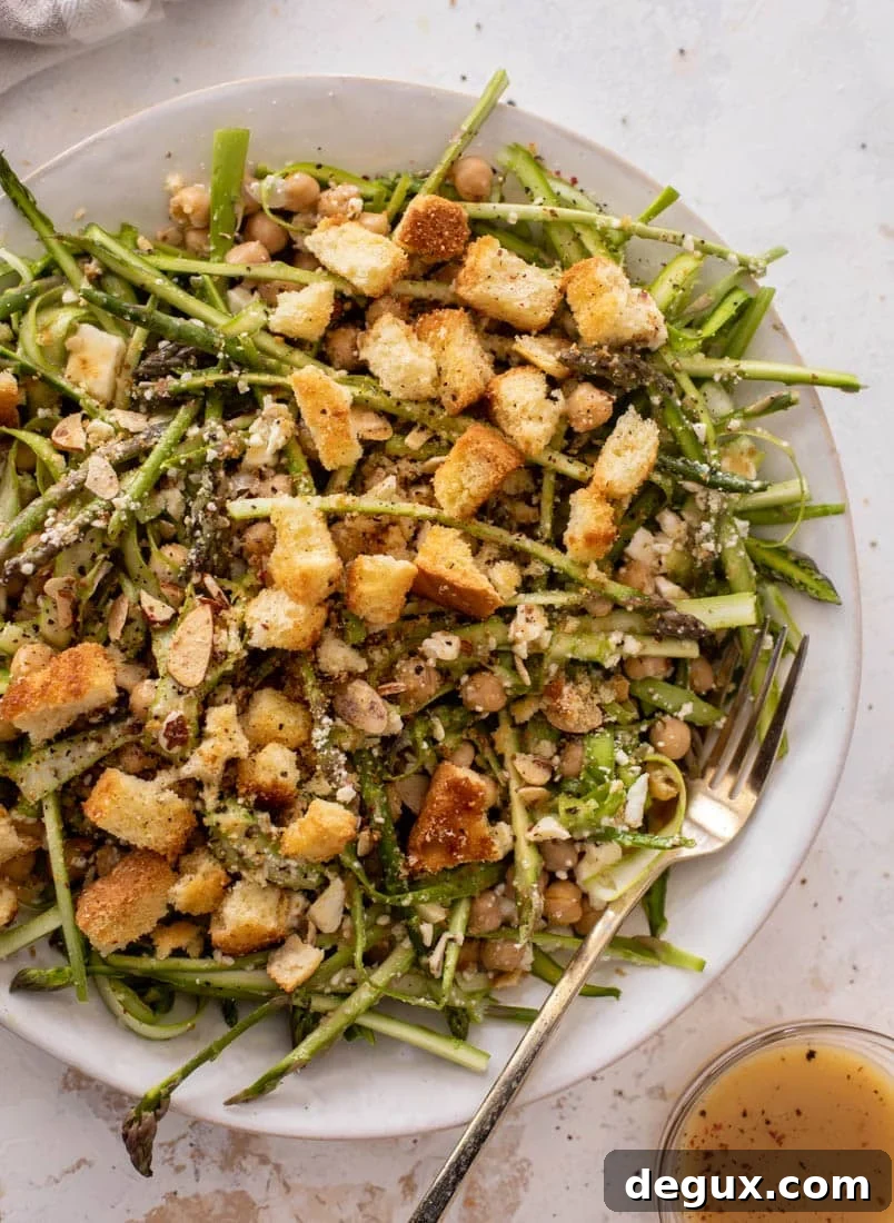 shaved asparagus salad with honey mustard vinaigrette