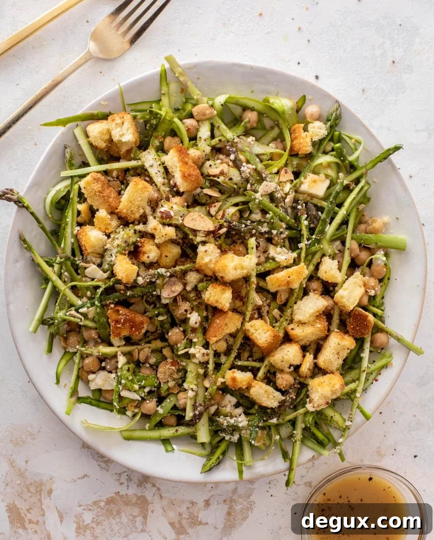 shaved asparagus salad with honey mustard vinaigrette