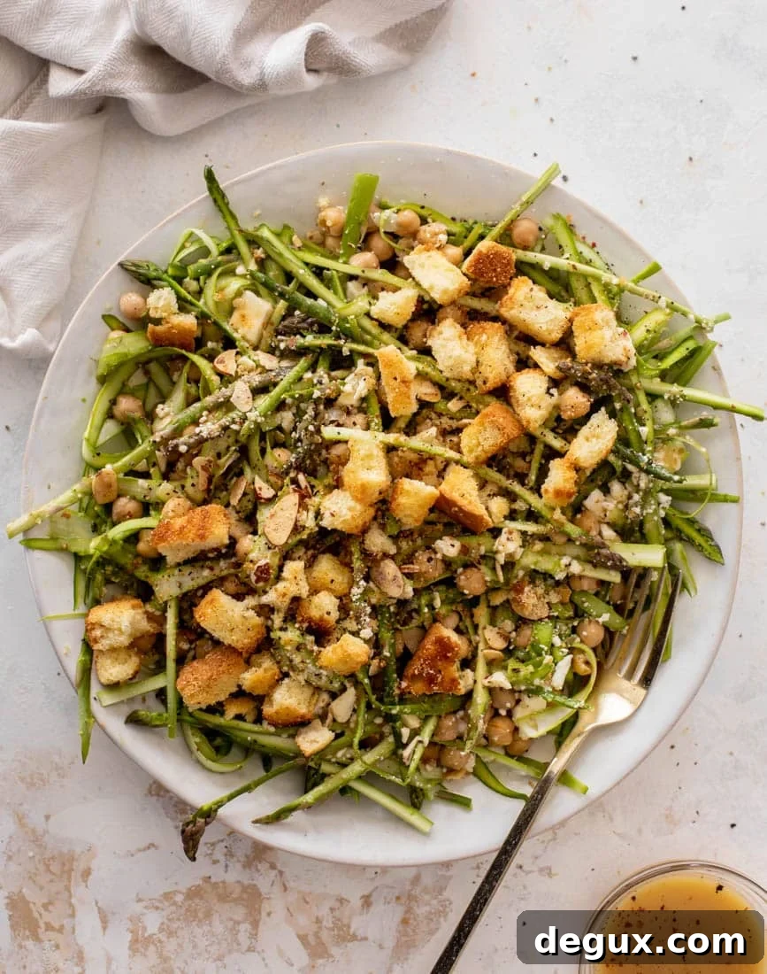 shaved asparagus salad with honey mustard vinaigrette