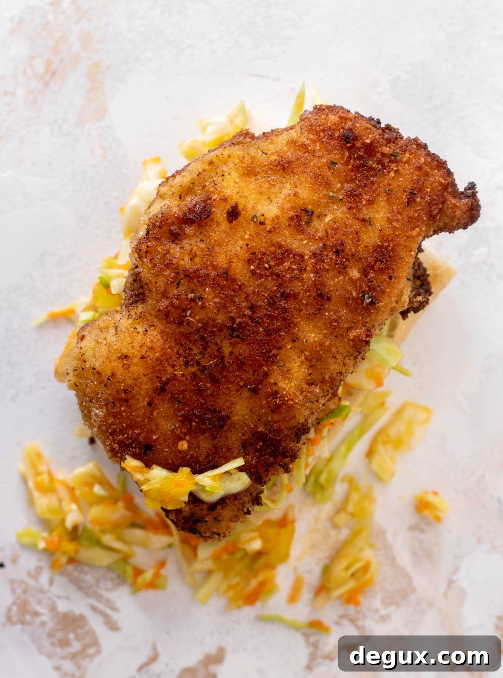 Crispy Fish Sandwich with Tangy Banana Pepper Slaw 6 crispy fish sandwiches with chopped slaw