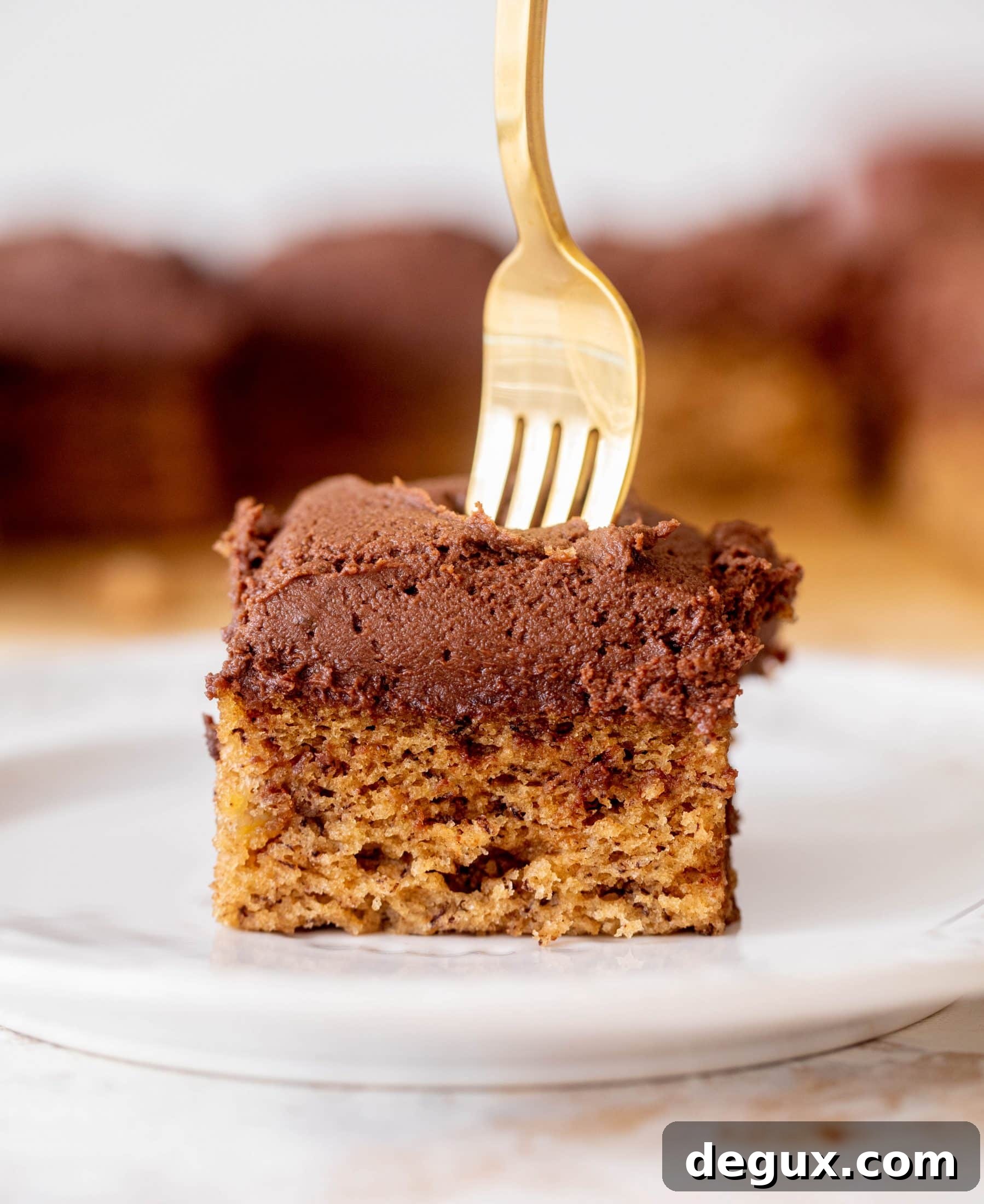banana cake with chocolate peanut butter frosting