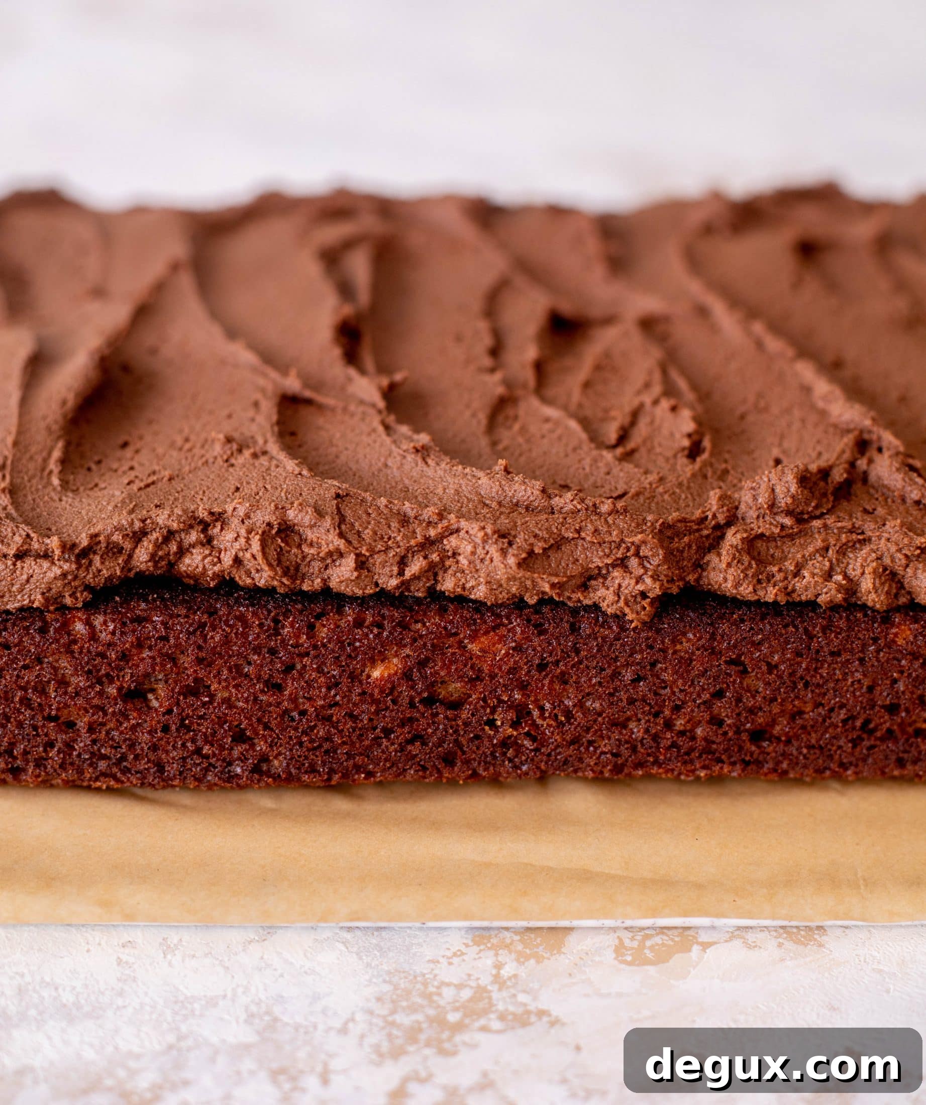 banana cake with chocolate peanut butter frosting