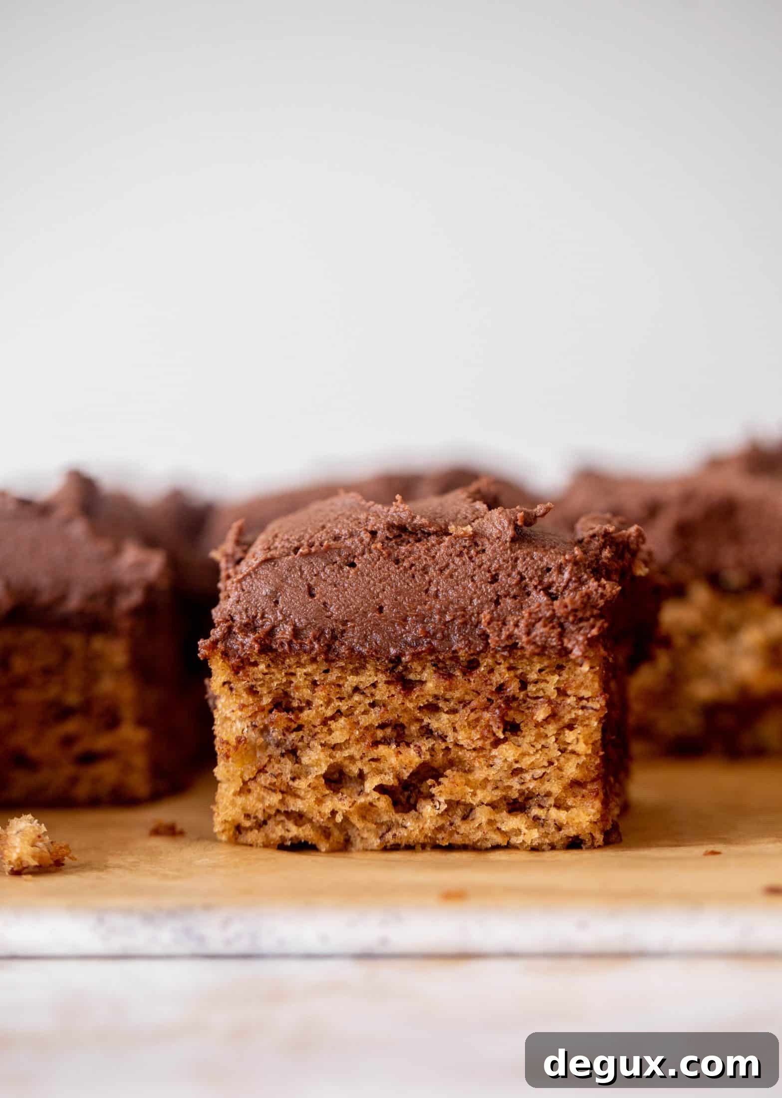 banana cake with chocolate peanut butter frosting