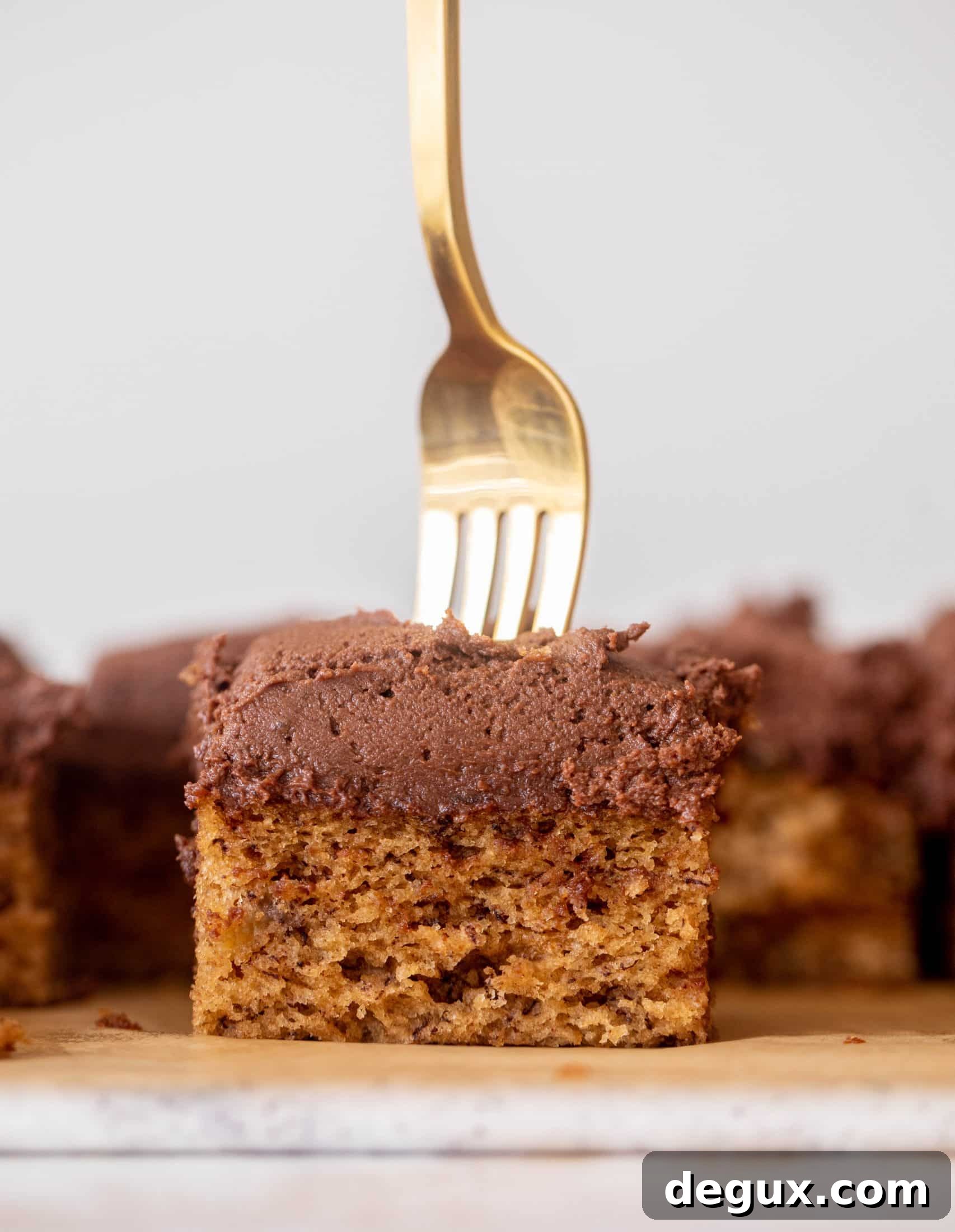 banana cake with chocolate peanut butter frosting