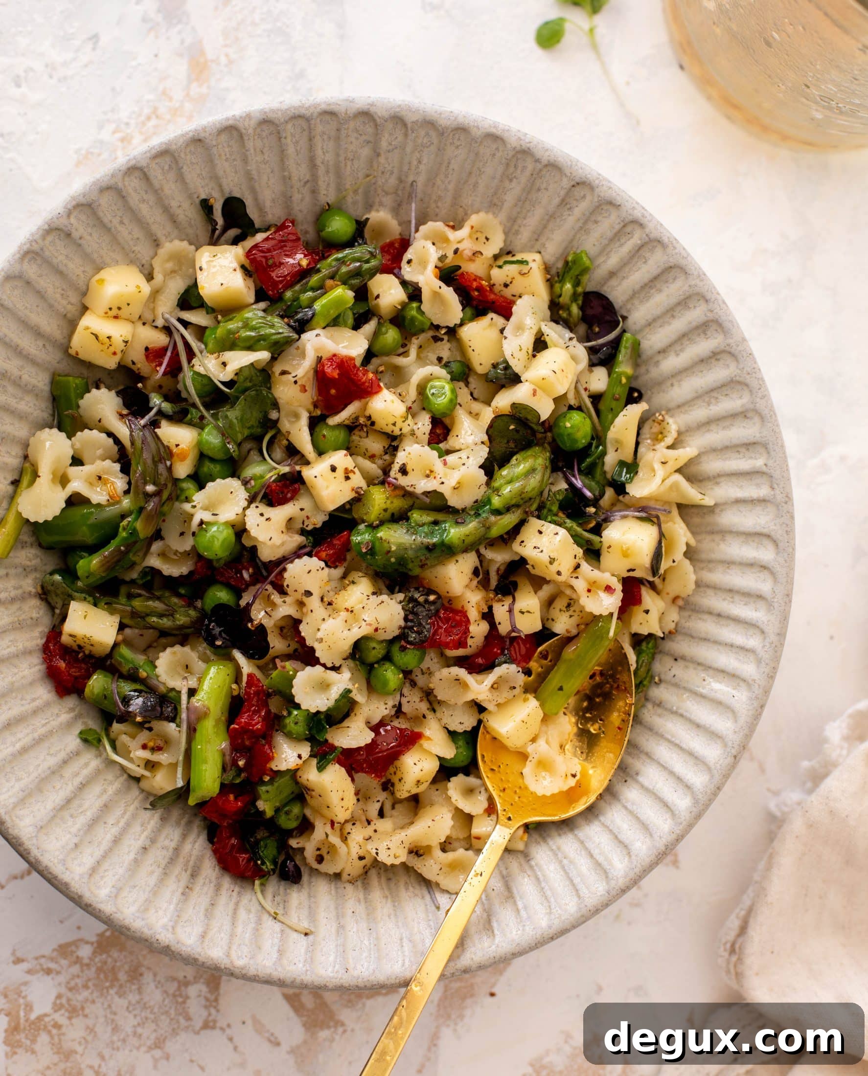 pasta chopped salad with sun dried tomato vinaigrette
