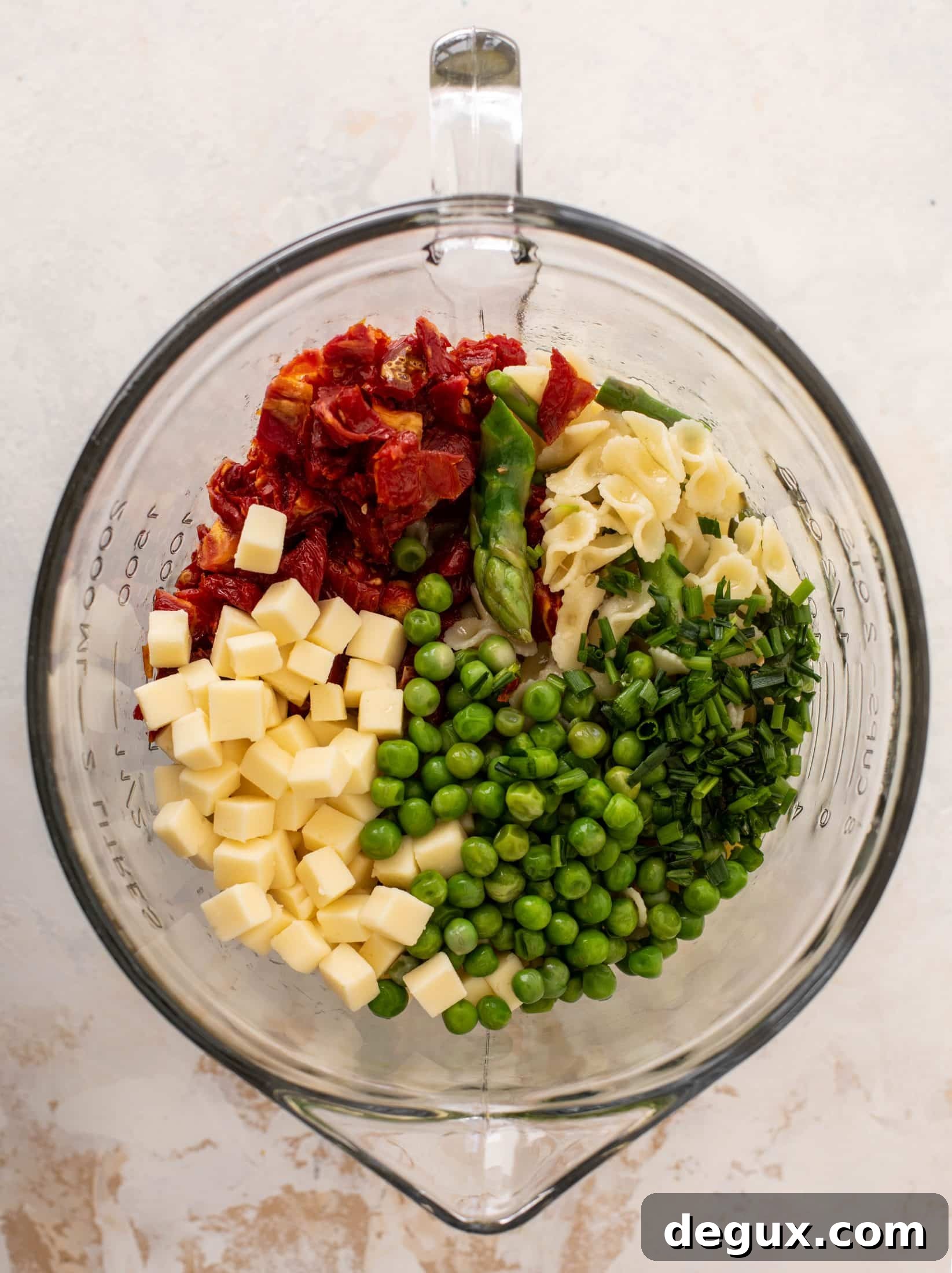 pasta chopped salad with sun dried tomato vinaigrette