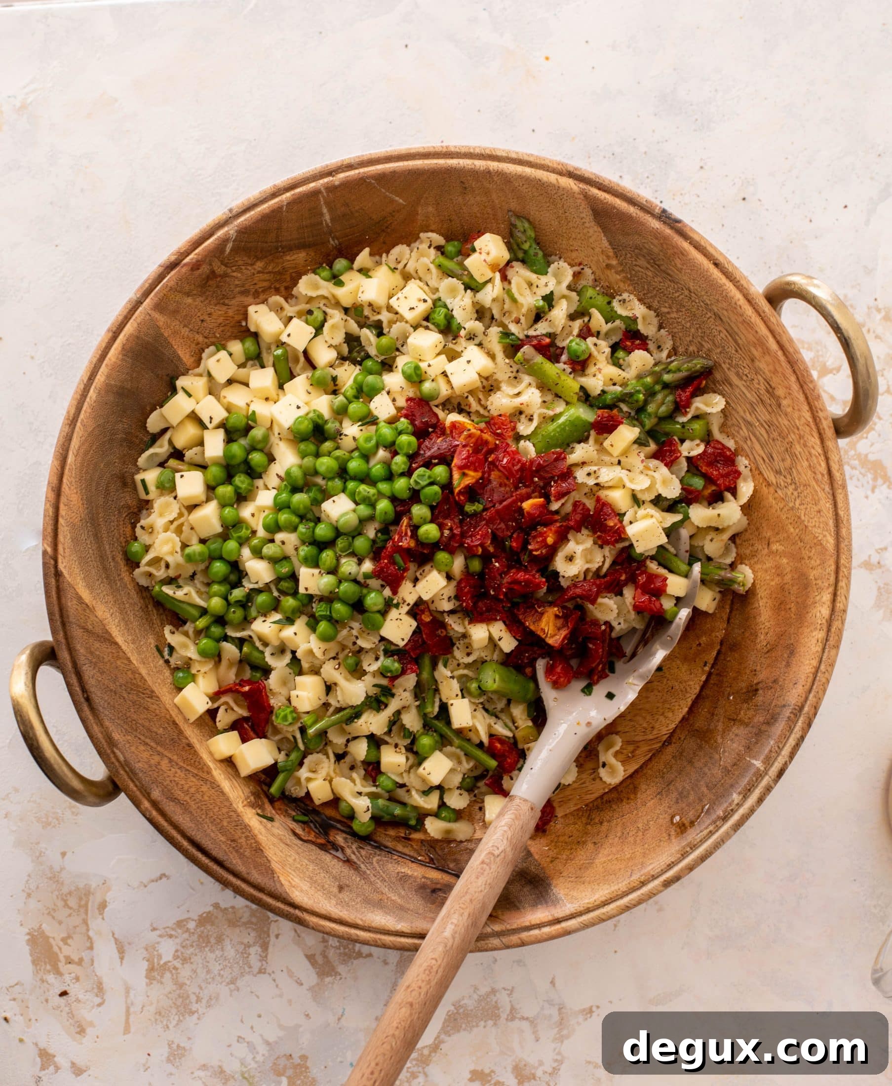 pasta chopped salad with sun dried tomato vinaigrette