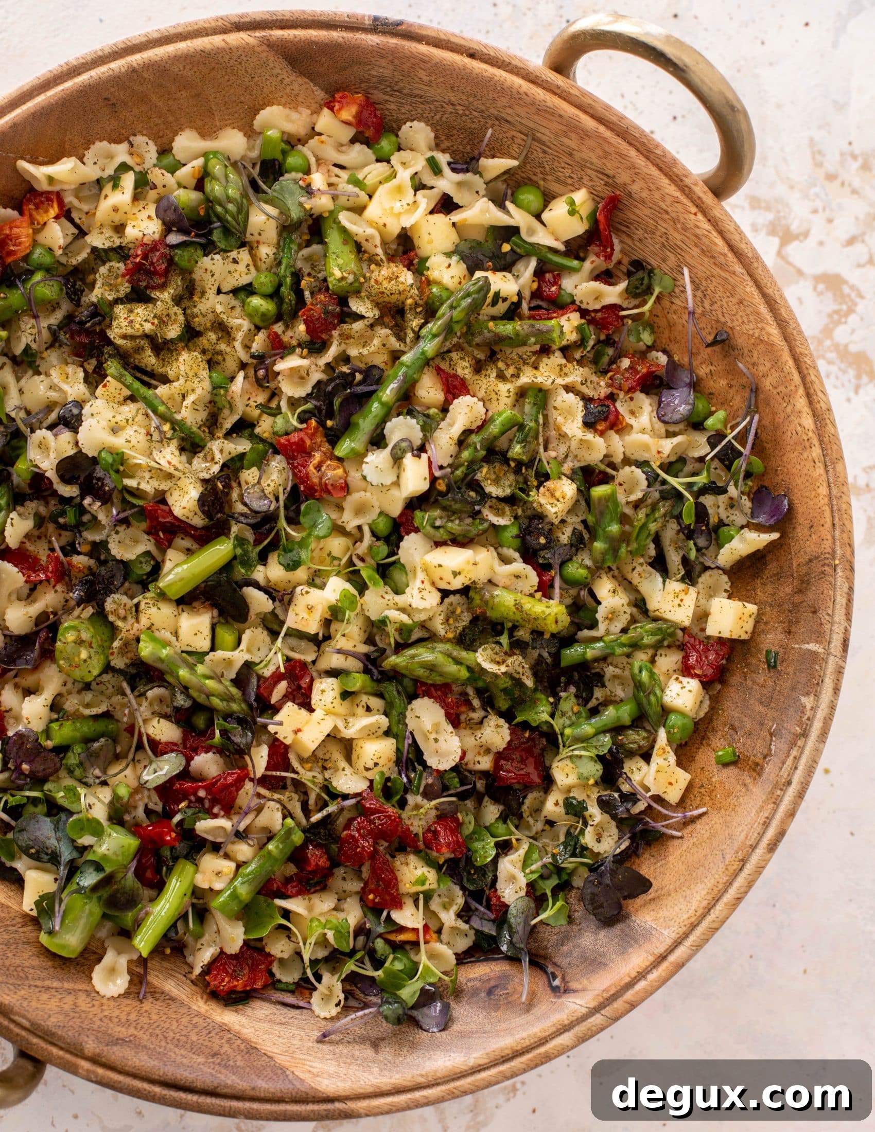 pasta chopped salad with sun dried tomato vinaigrette