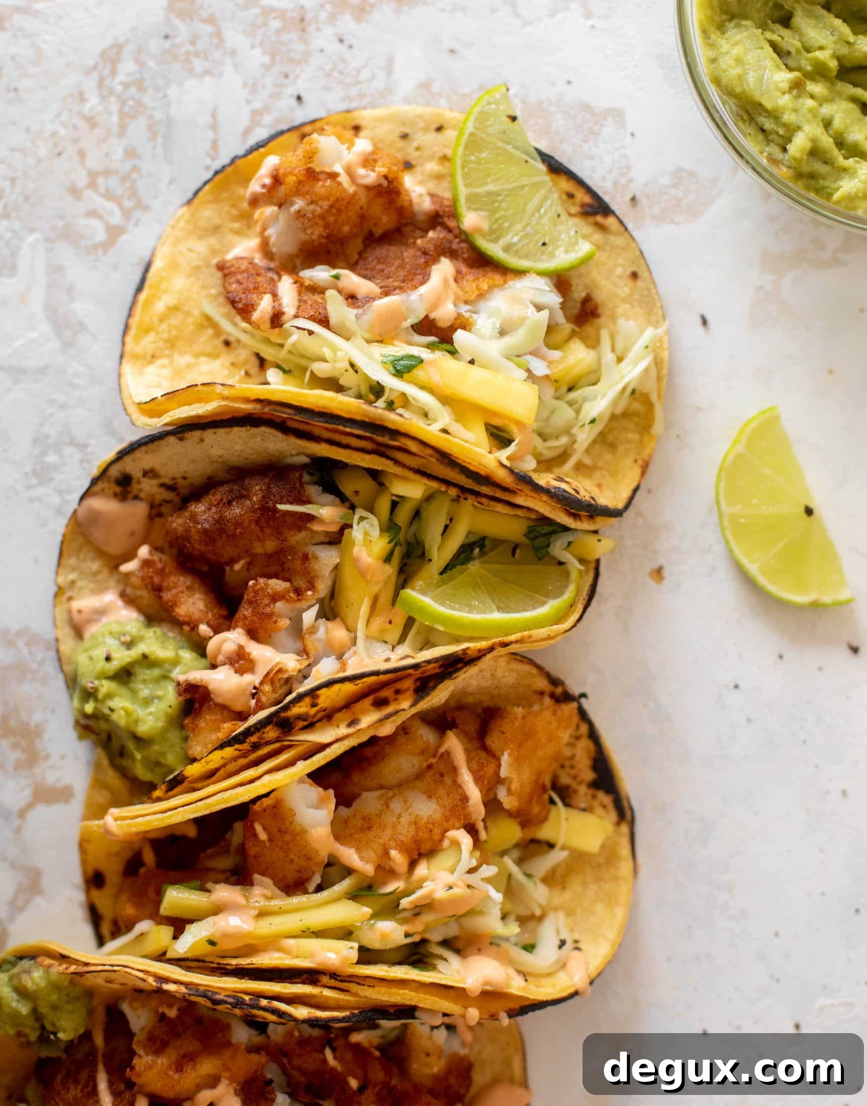 Crispy Fish Tacos with Fresh Mango Slaw Recipe 7 crispy fish tacos with mango slaw