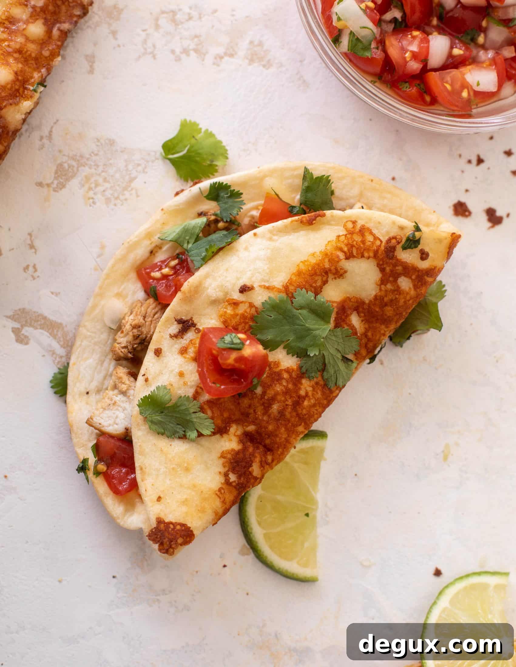 Crispy Cheddar Chicken Tacos with Tangy Salsa 11 crispy cheesy chicken tacos