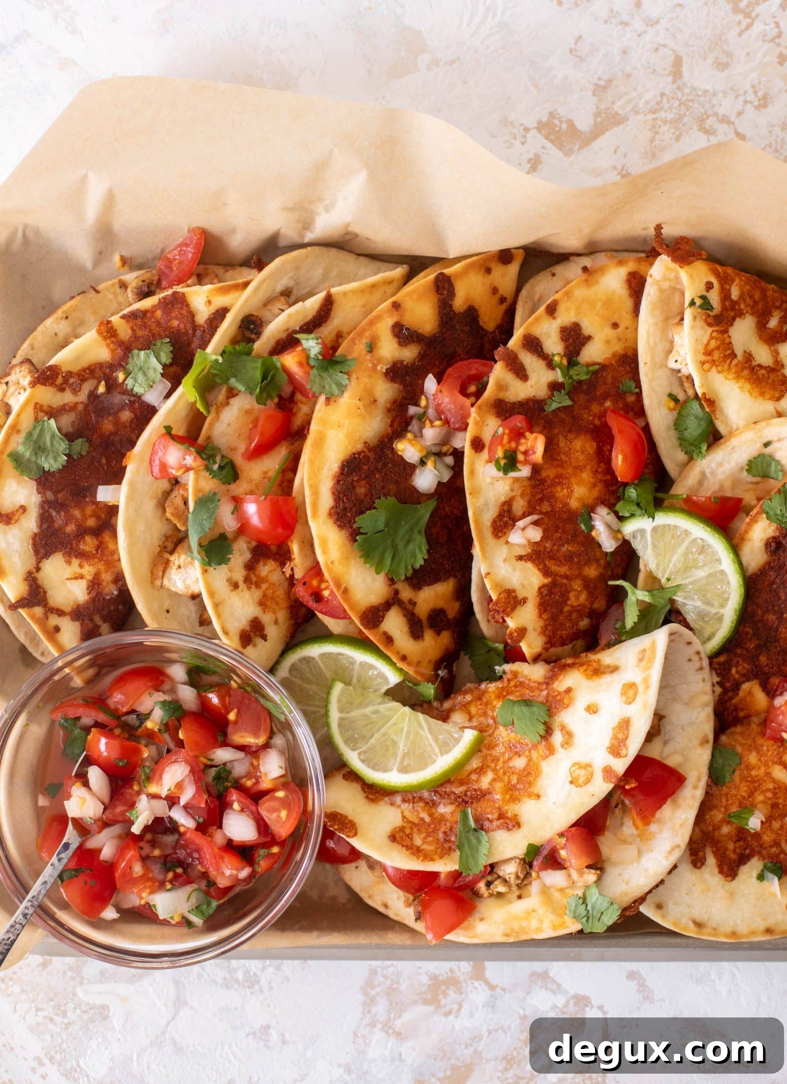 Crispy Cheddar Chicken Tacos with Tangy Salsa 9 crispy cheesy chicken tacos