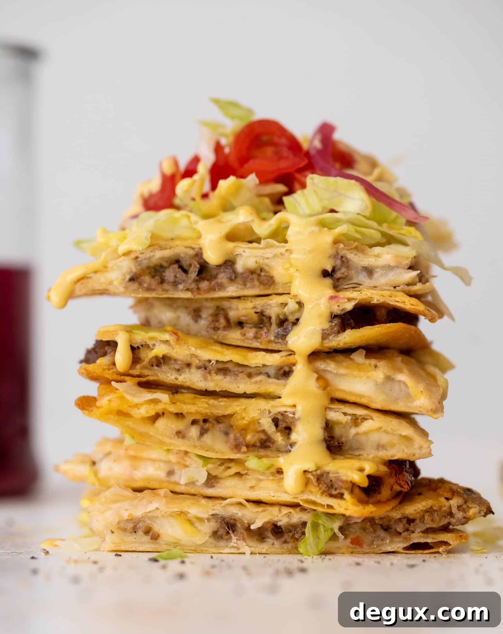 crispy baked cheeseburger quesadillas