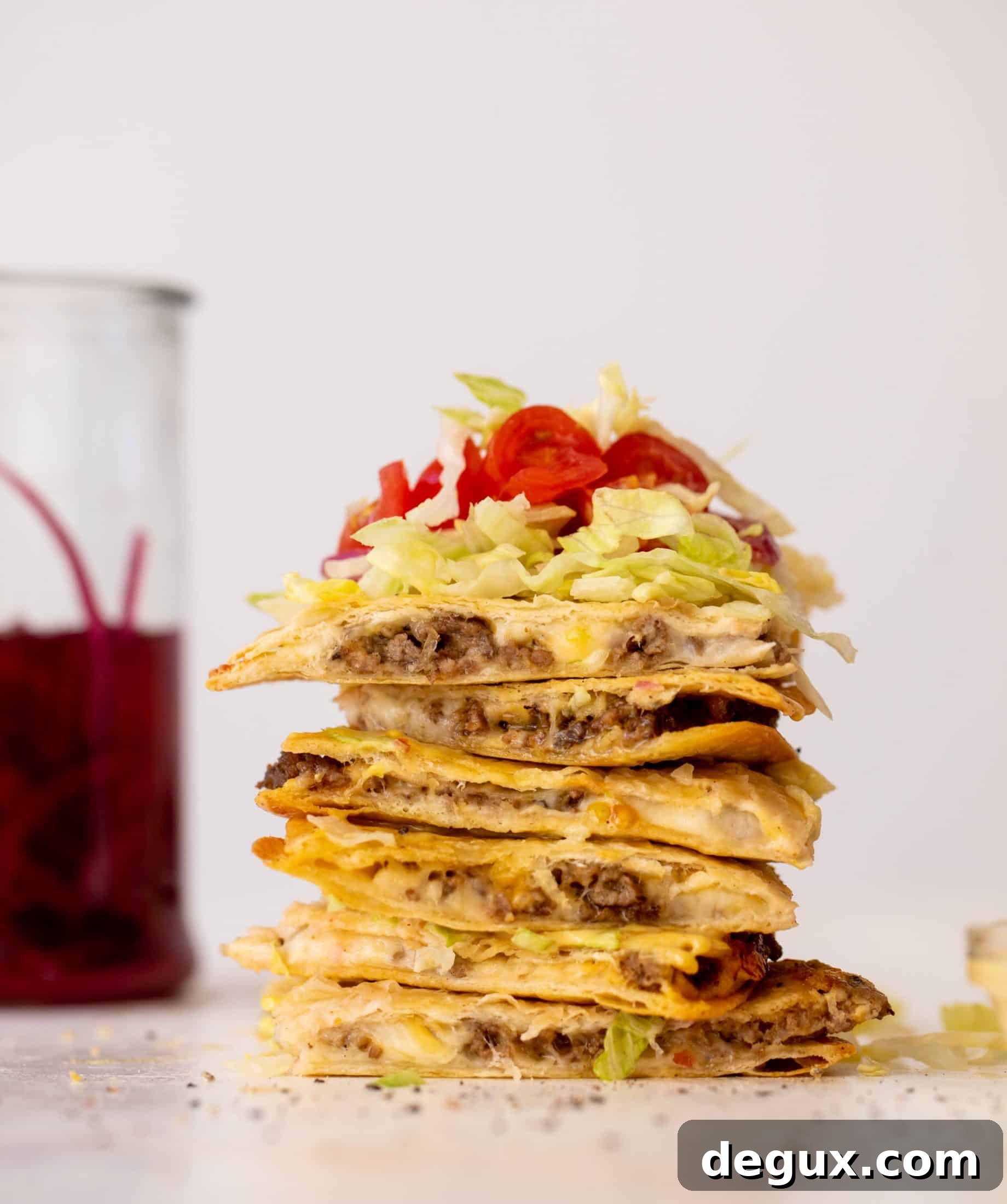 crispy baked cheeseburger quesadillas