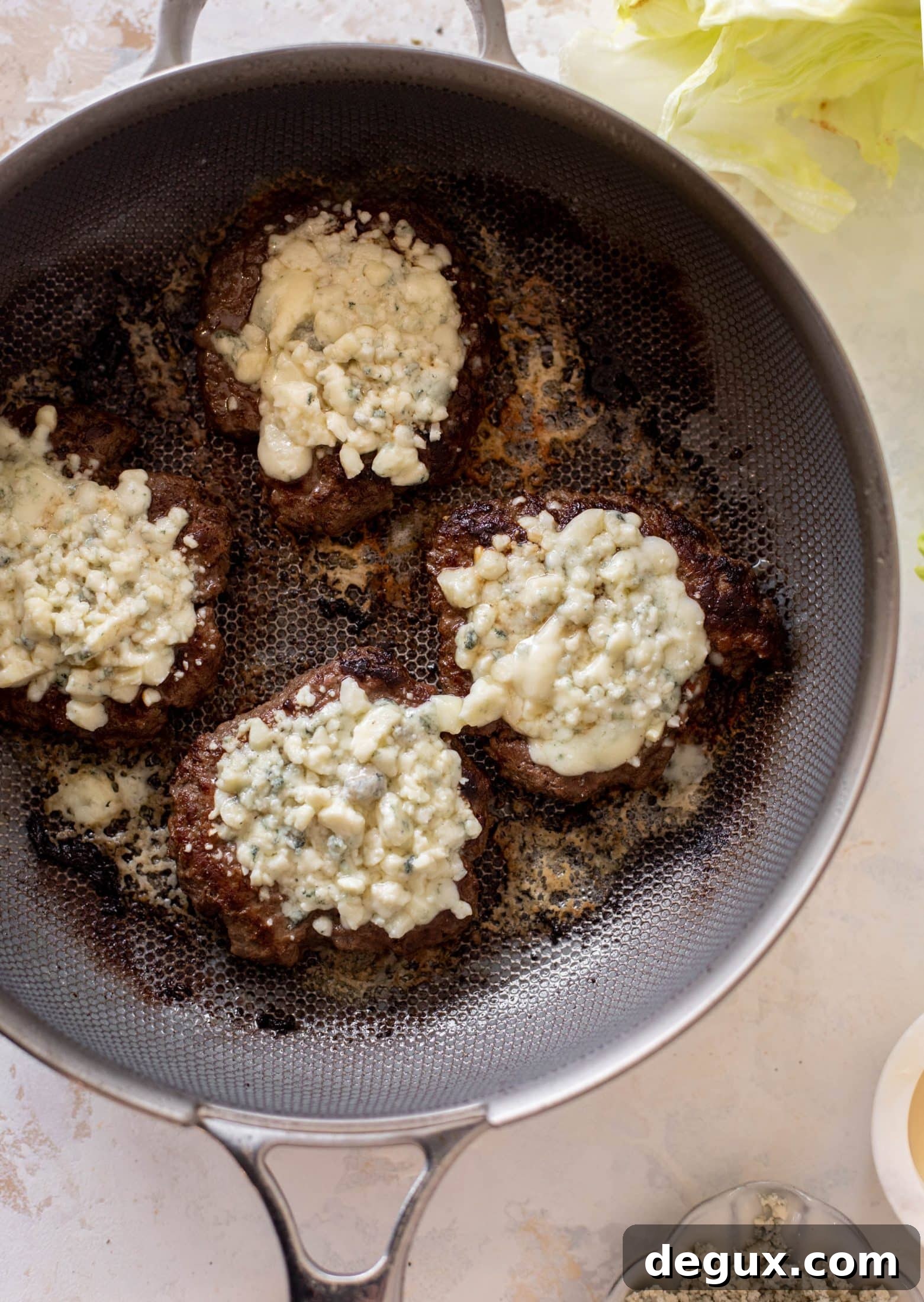 lettuce wrap burgers with caramelized onions