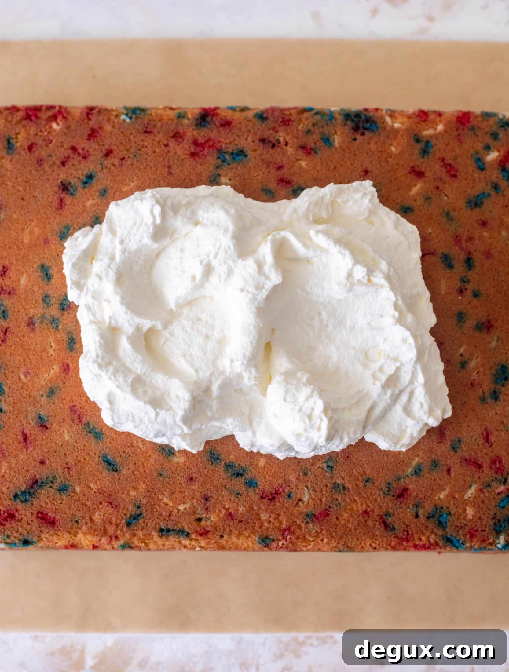 Funfetti Flag Cake Recipe: Patriotic Layer Cake with Sprinkles 7 funfetti flag cake