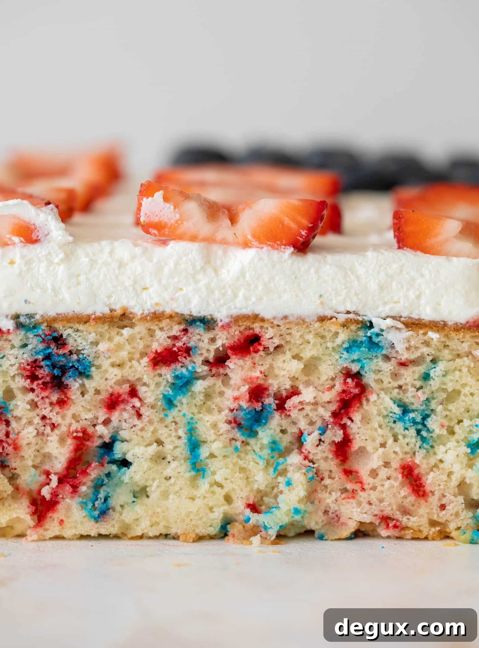 Funfetti Flag Cake Recipe: Patriotic Layer Cake with Sprinkles 9 funfetti flag cake
