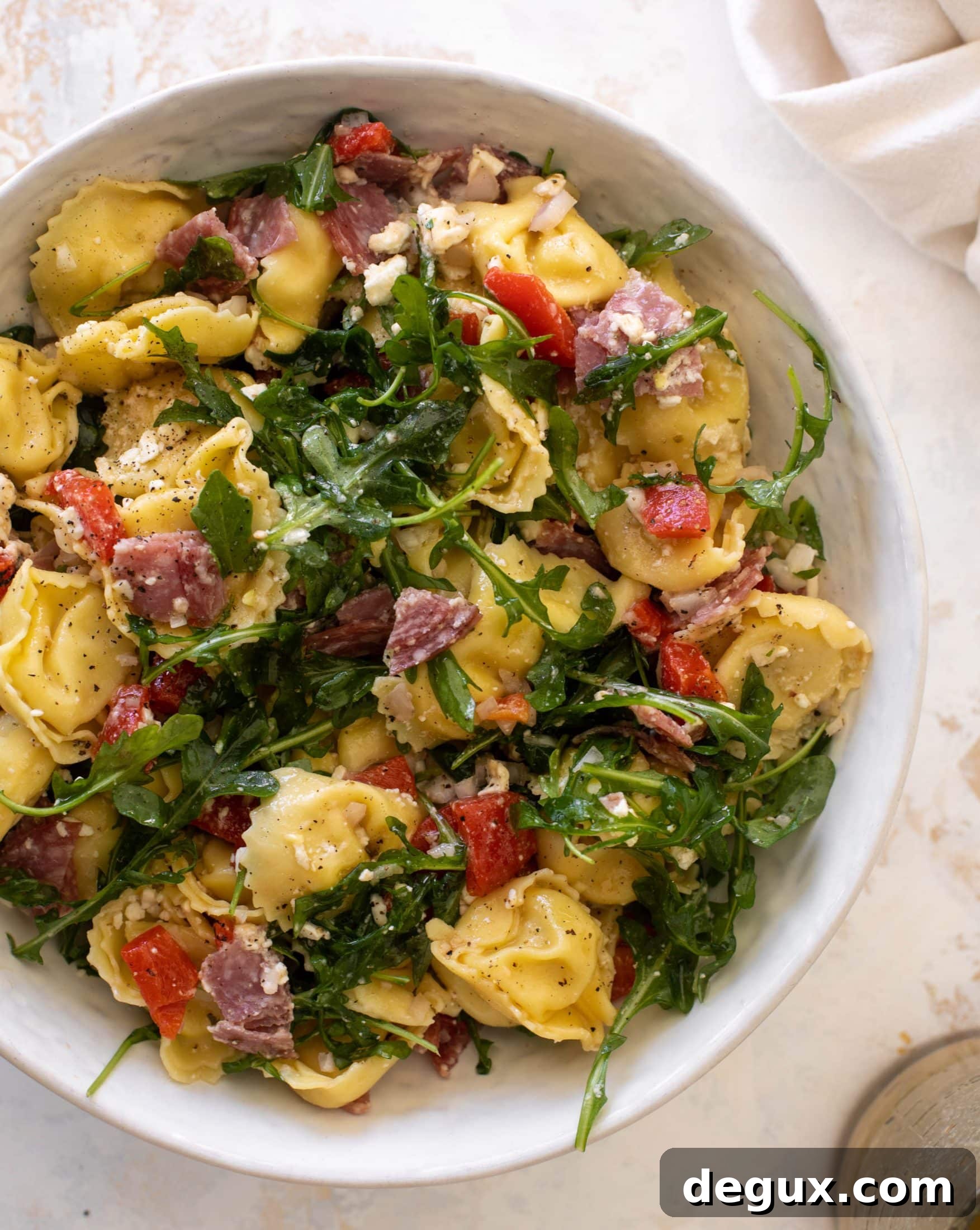 salami and red pepper tortellini salad