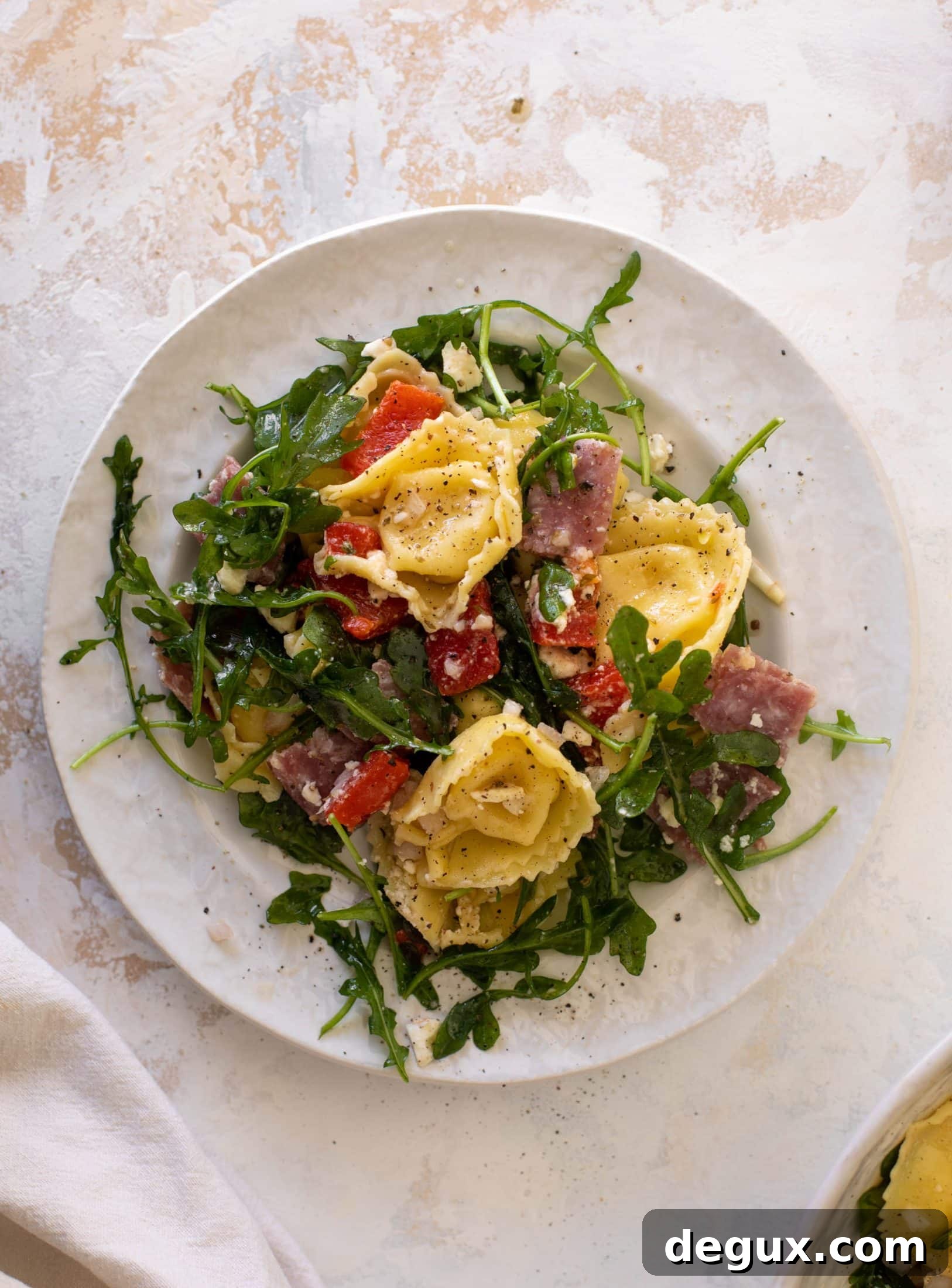 salami and red pepper tortellini salad