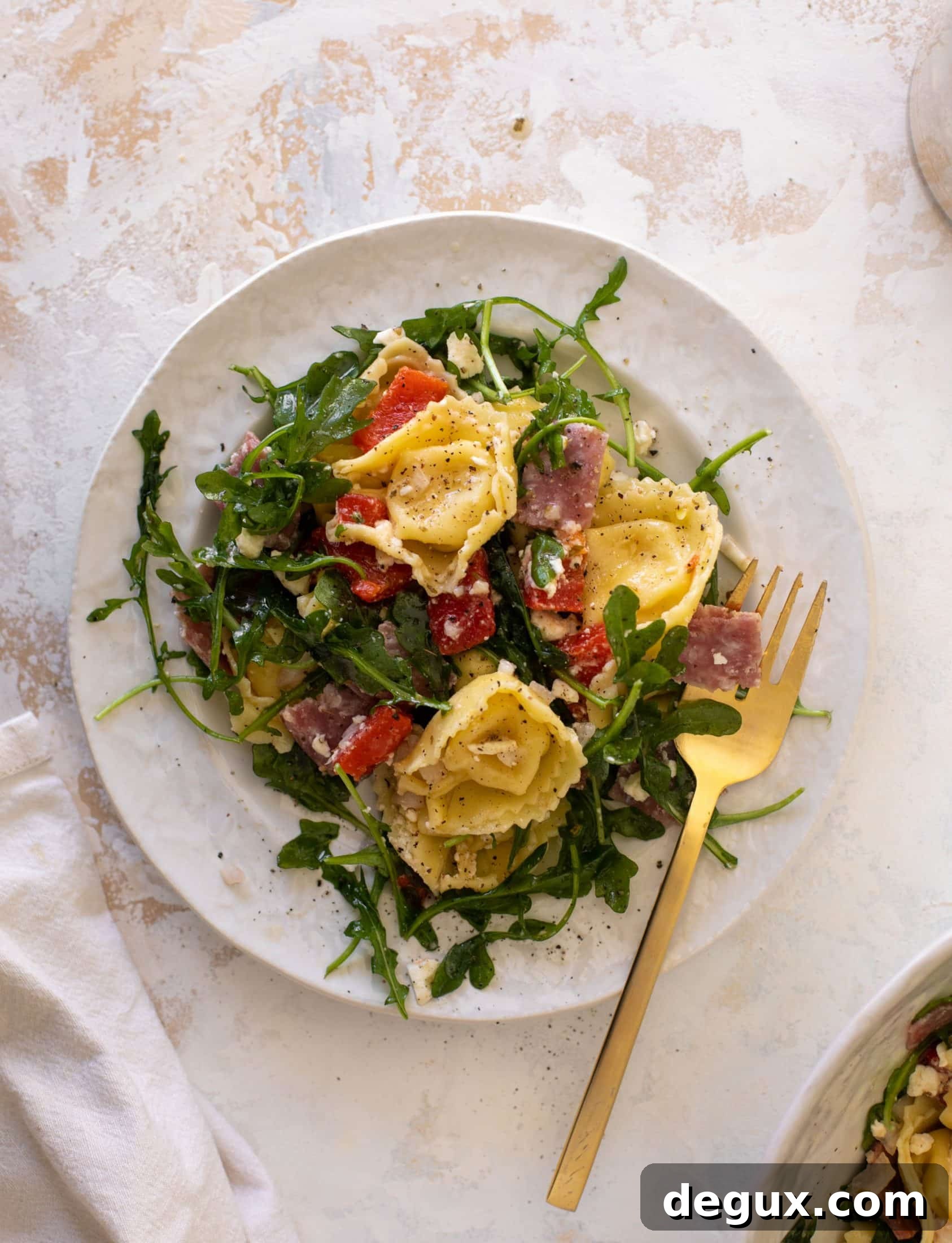 salami and red pepper tortellini salad