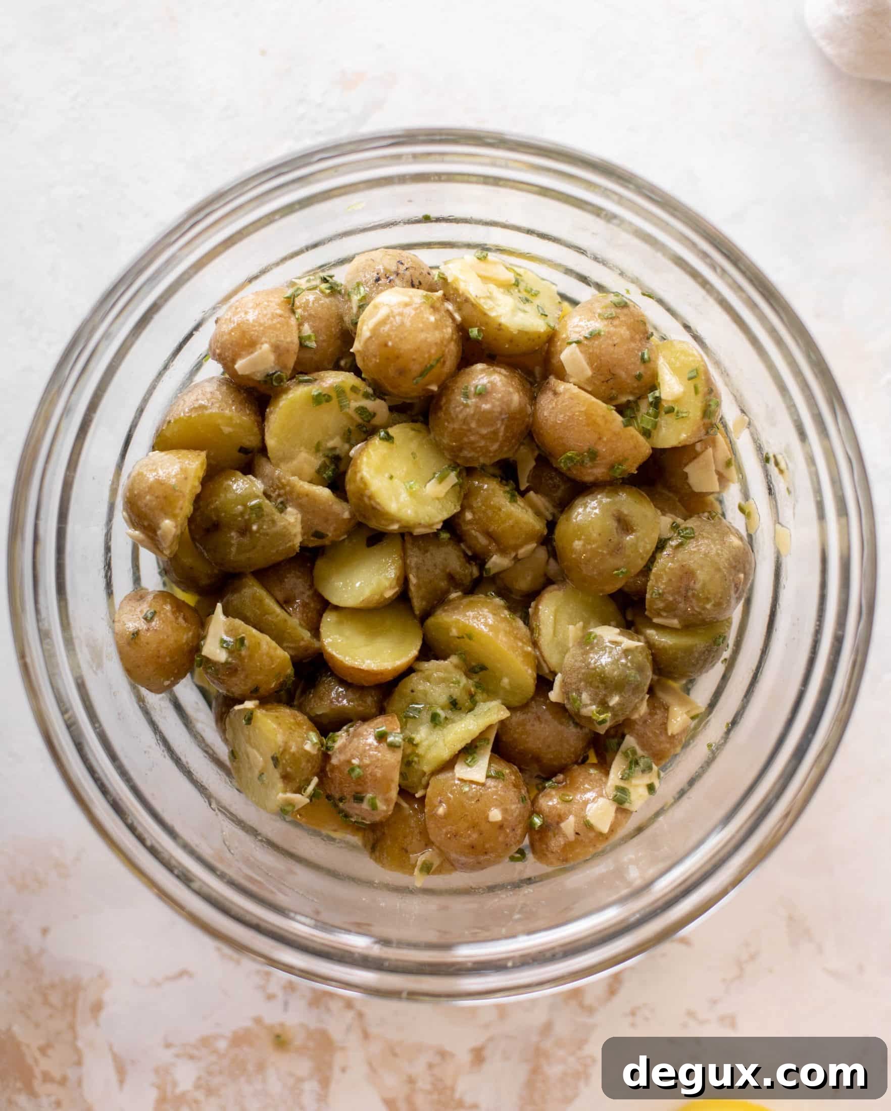 Lemon-Chive Potato Salad with Parmesan and Fresh Herbs 5 lemon chive potato salad