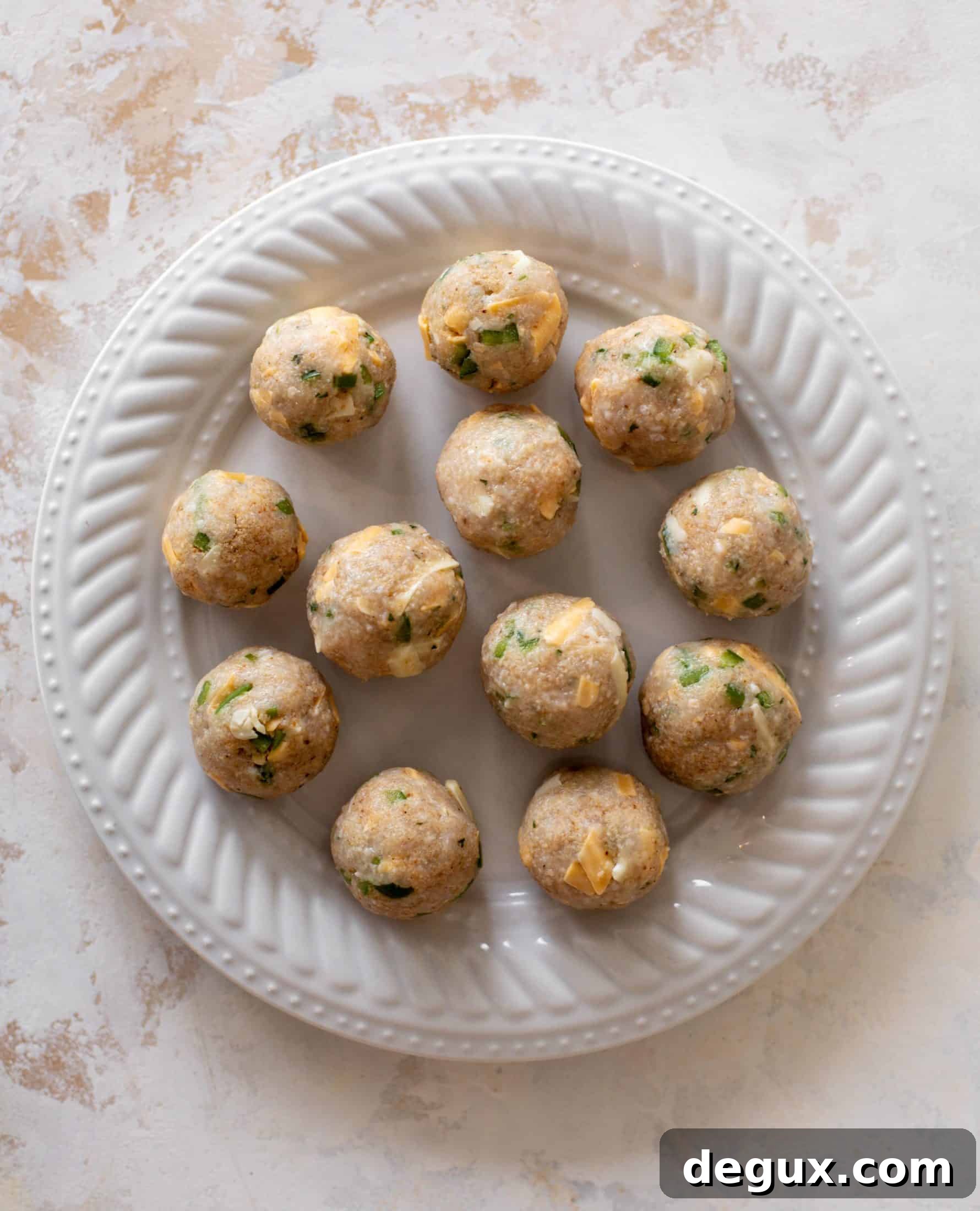 Jalapeño Cheddar Chicken Meatballs with Fresh Herb Summer Sauce 4 jalapeno cheddar chicken meatballs
