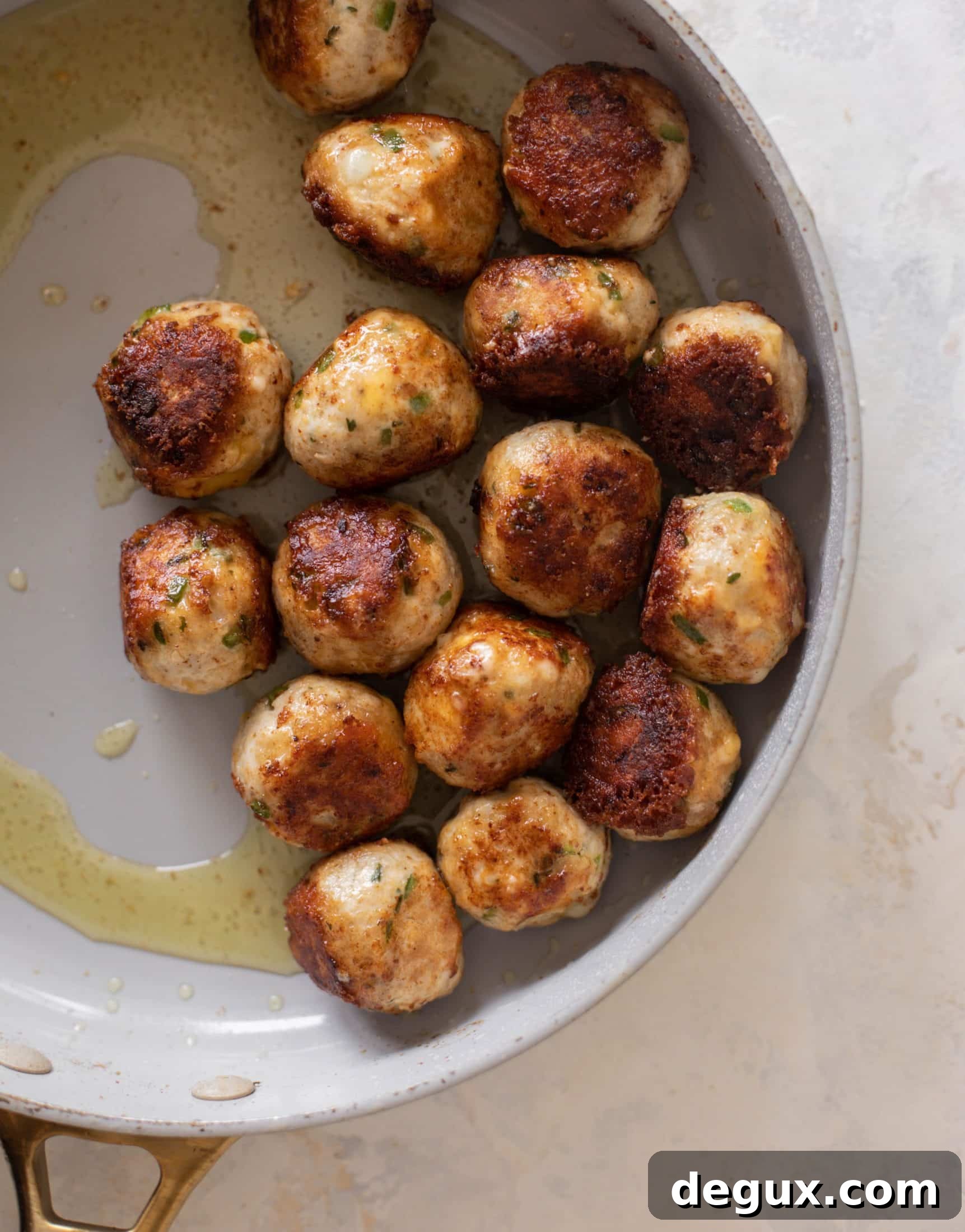 Jalapeño Cheddar Chicken Meatballs with Fresh Herb Summer Sauce 6 jalapeno cheddar chicken meatballs
