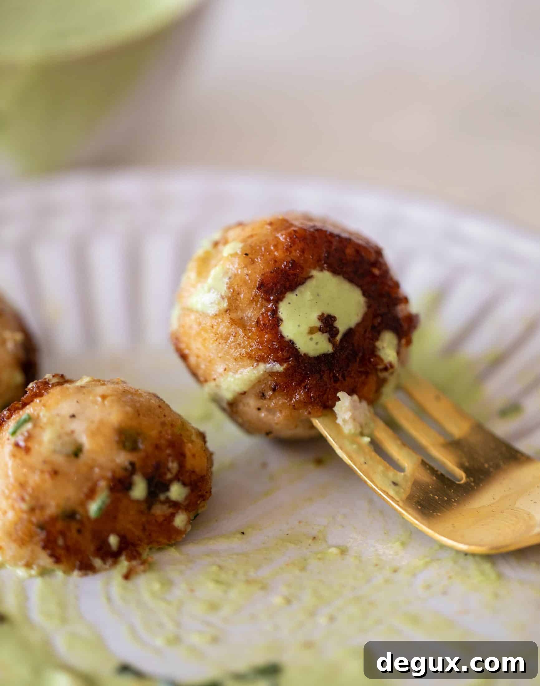 Jalapeño Cheddar Chicken Meatballs with Fresh Herb Summer Sauce 9 jalapeno cheddar chicken meatballs