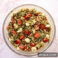 Pesto Caprese Couscous with Cherry Tomatoes & Mozzarella 10 img 105699 11