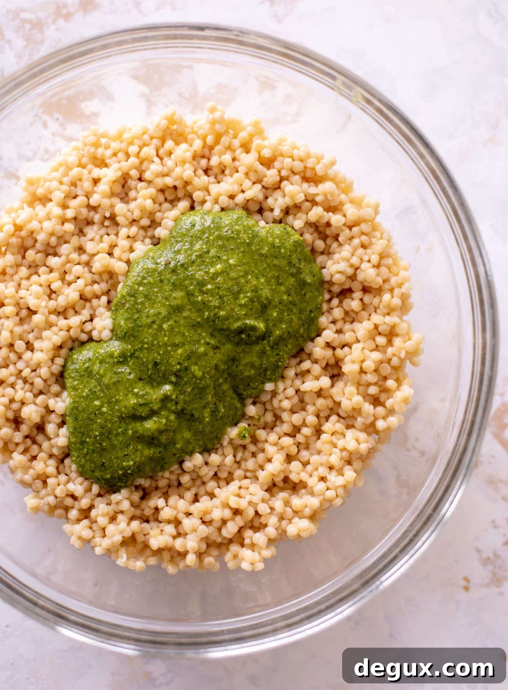 Pesto Caprese Couscous with Cherry Tomatoes & Mozzarella 3 img 105699 2