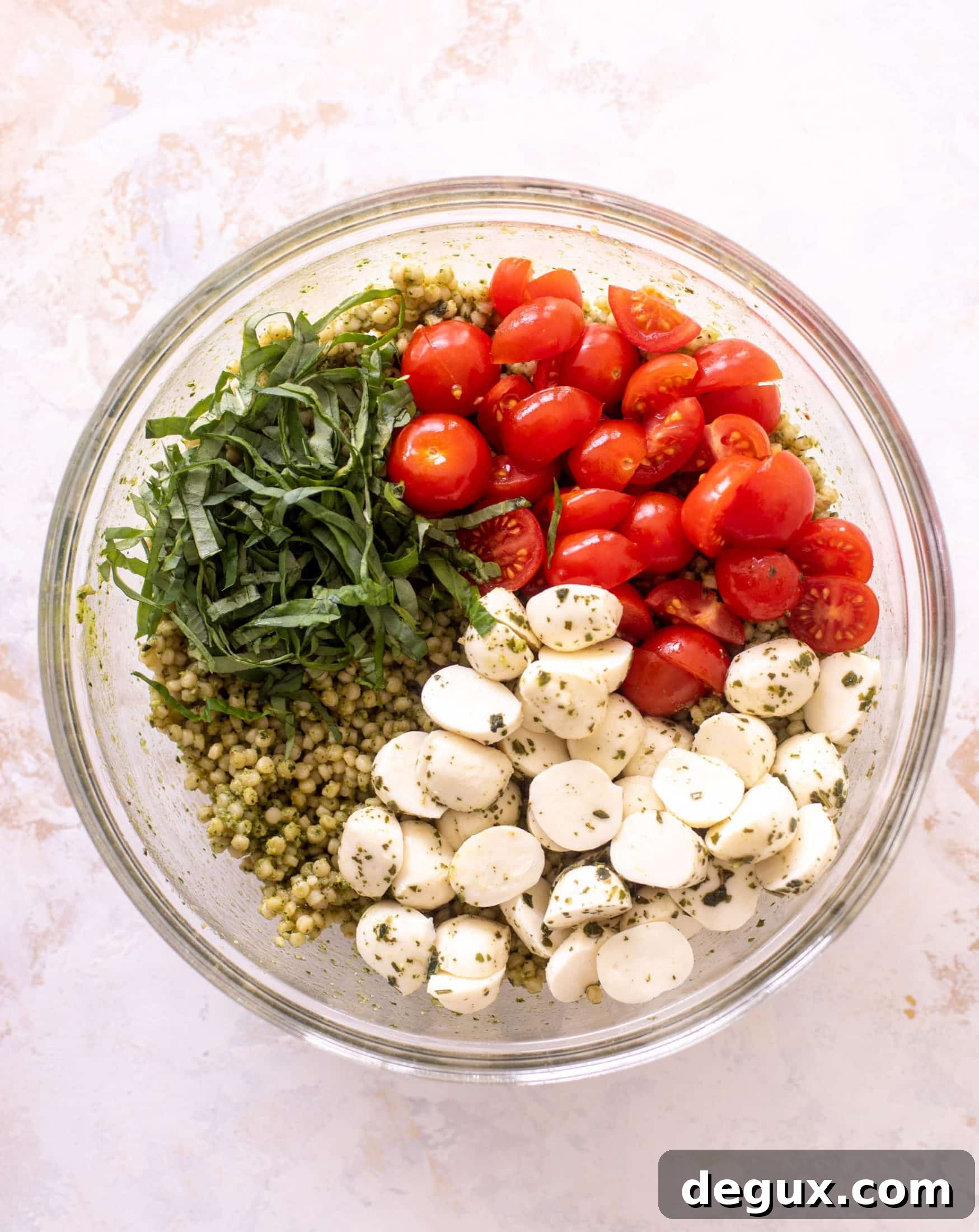 Pesto Caprese Couscous with Cherry Tomatoes & Mozzarella 5 easy caprese couscous