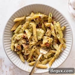 Grilled Chicken Pesto Pasta Bake