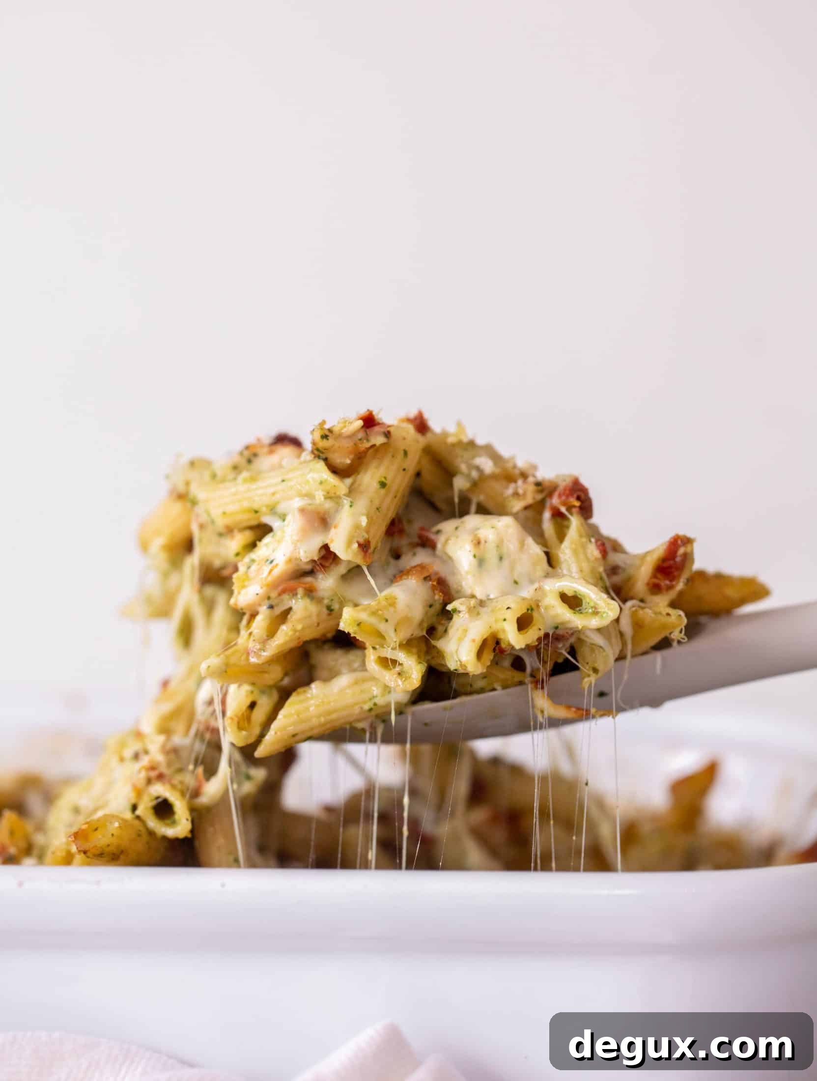 grilled chicken pesto pasta bake