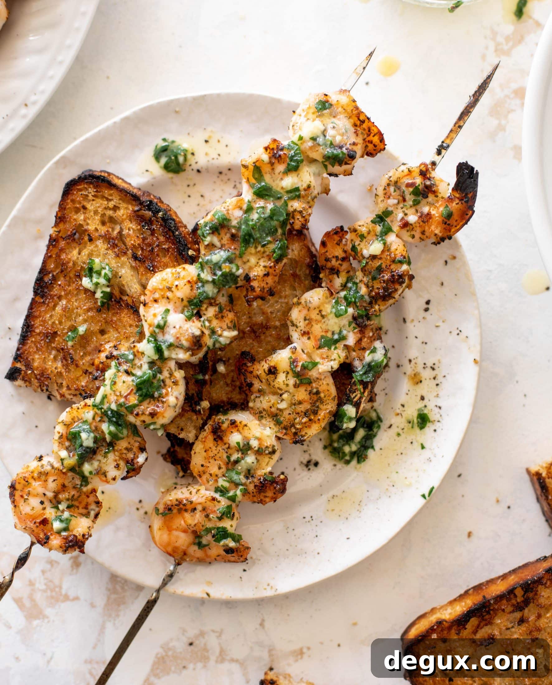 Grilled Garlic Butter Shrimp with Crispy Bread 11 garlic butter grilled shrimp and bread